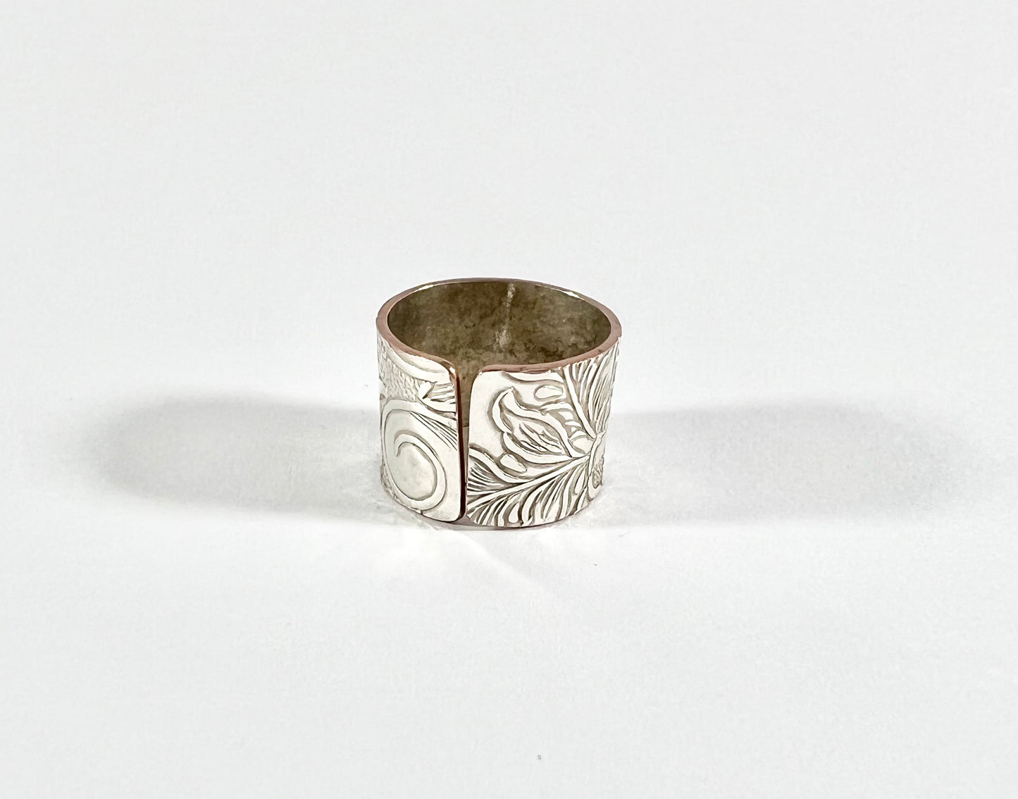 Silver and Copper Vintage Cuff Ring Size 9