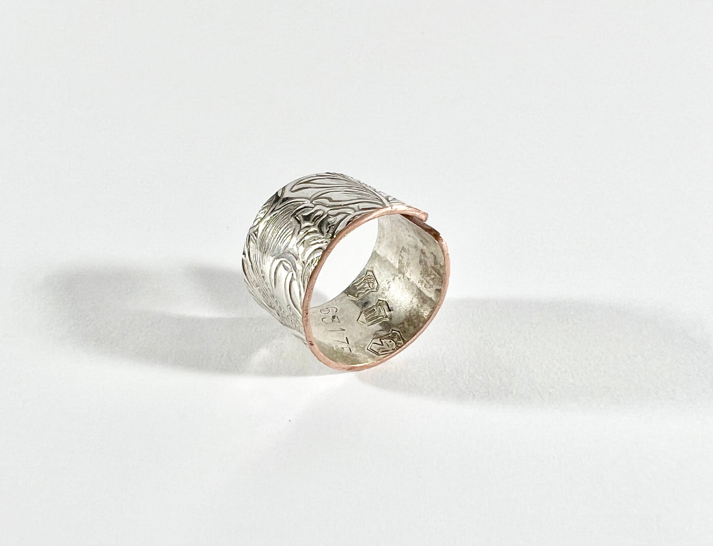 Vintage Silver and Copper Cuff Ring Size 9