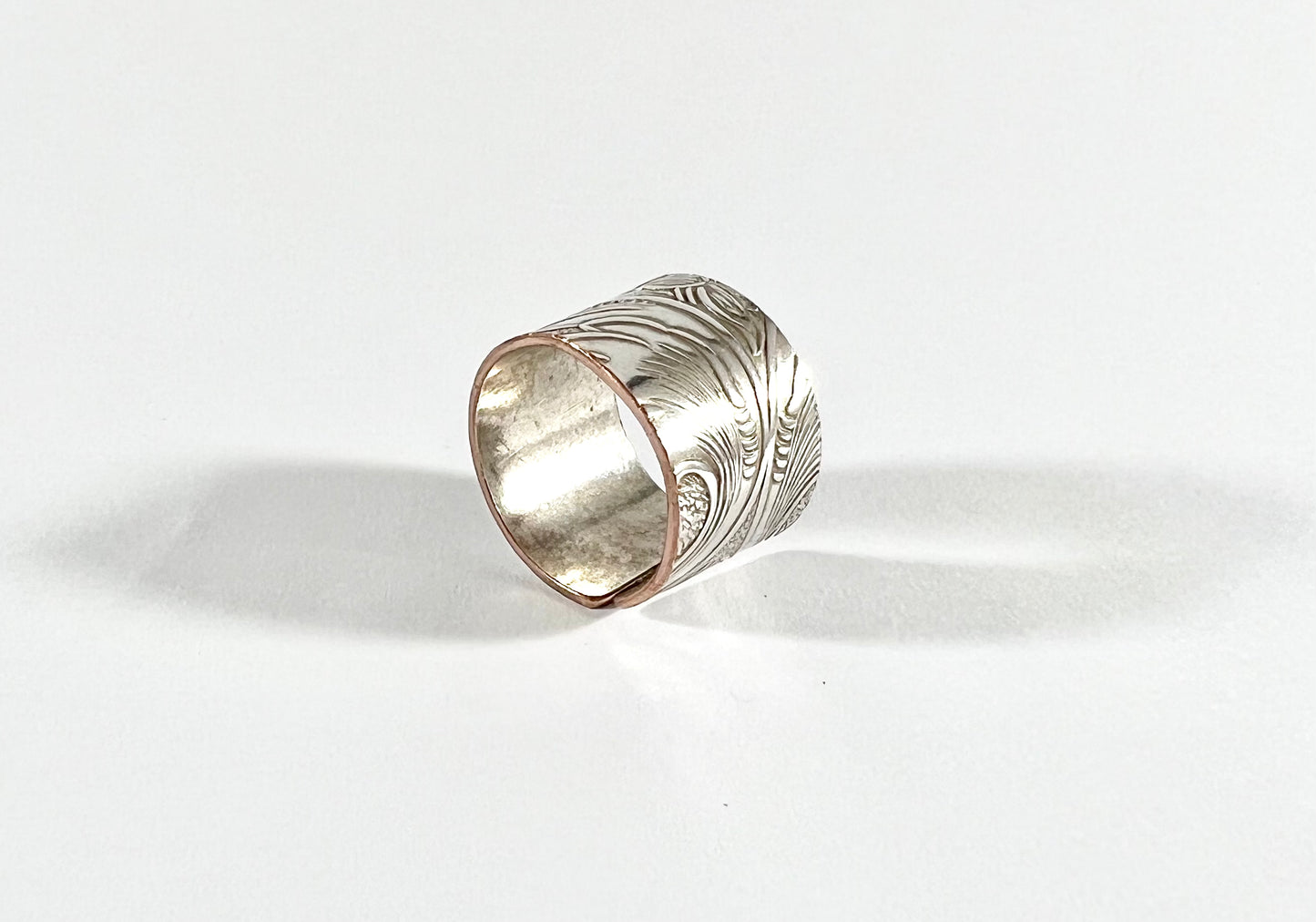 Silver and Copper Vintage Cuff Ring Size 9