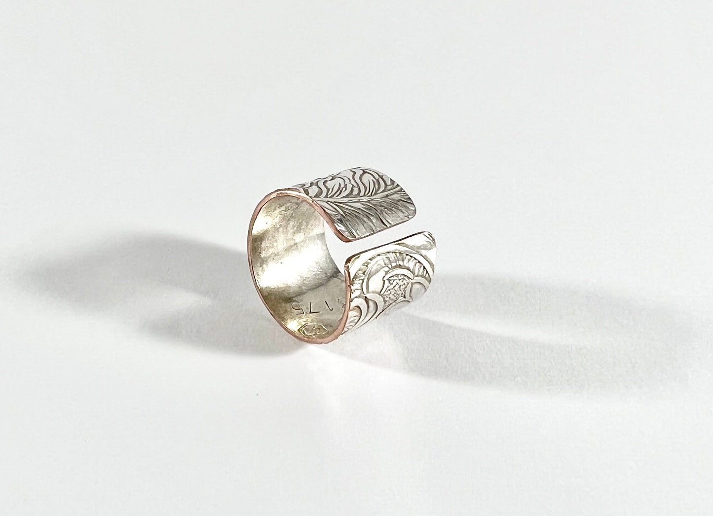 Vintage Silver and Copper Cuff Ring Size 9