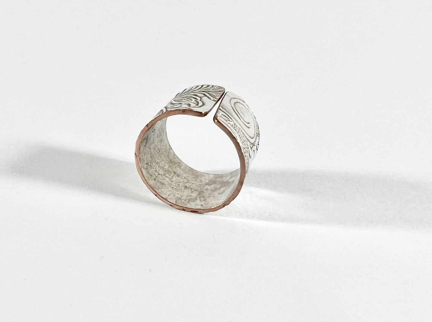 Silver and Copper Vintage Cuff Ring Size 9