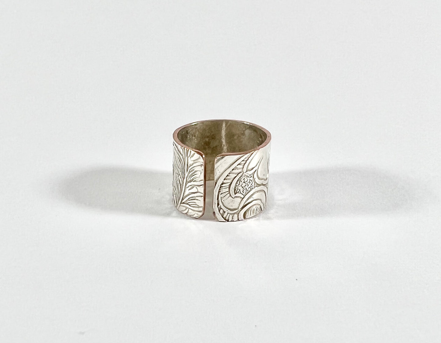 Vintage Silver and Copper Cuff Ring Size 9