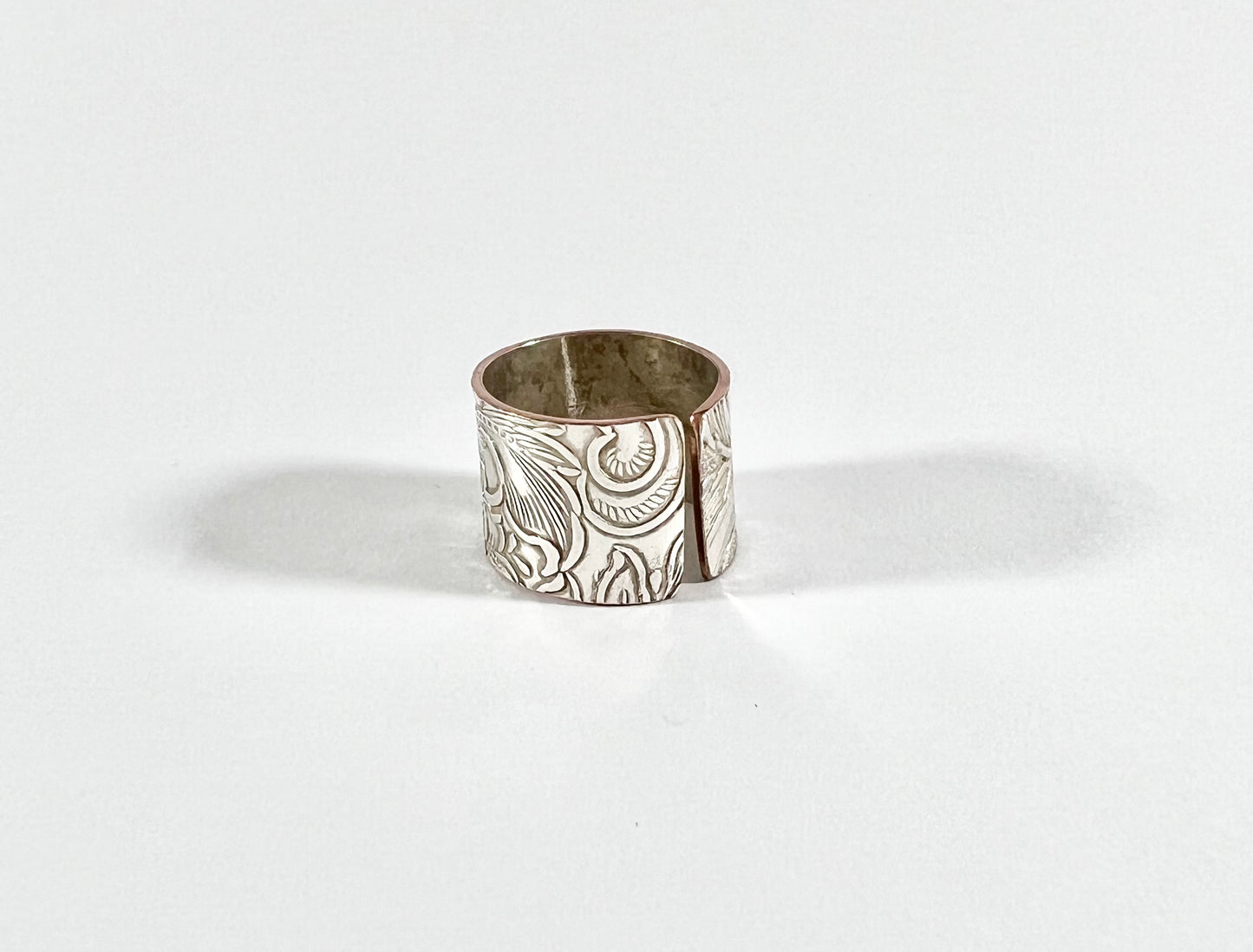 Silver and Copper Vintage Cuff Ring Size 9