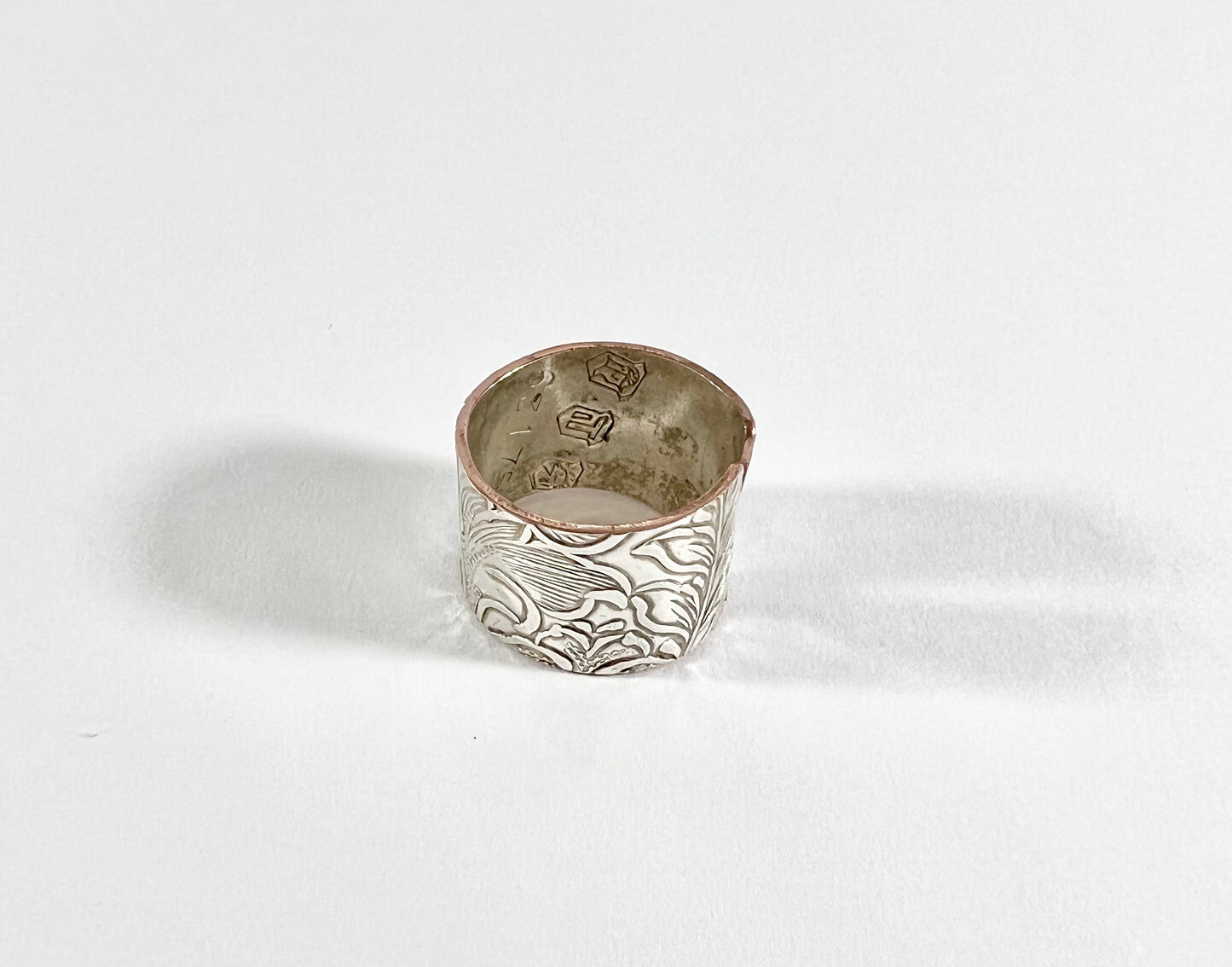 Vintage Silver and Copper Cuff Ring Size 9