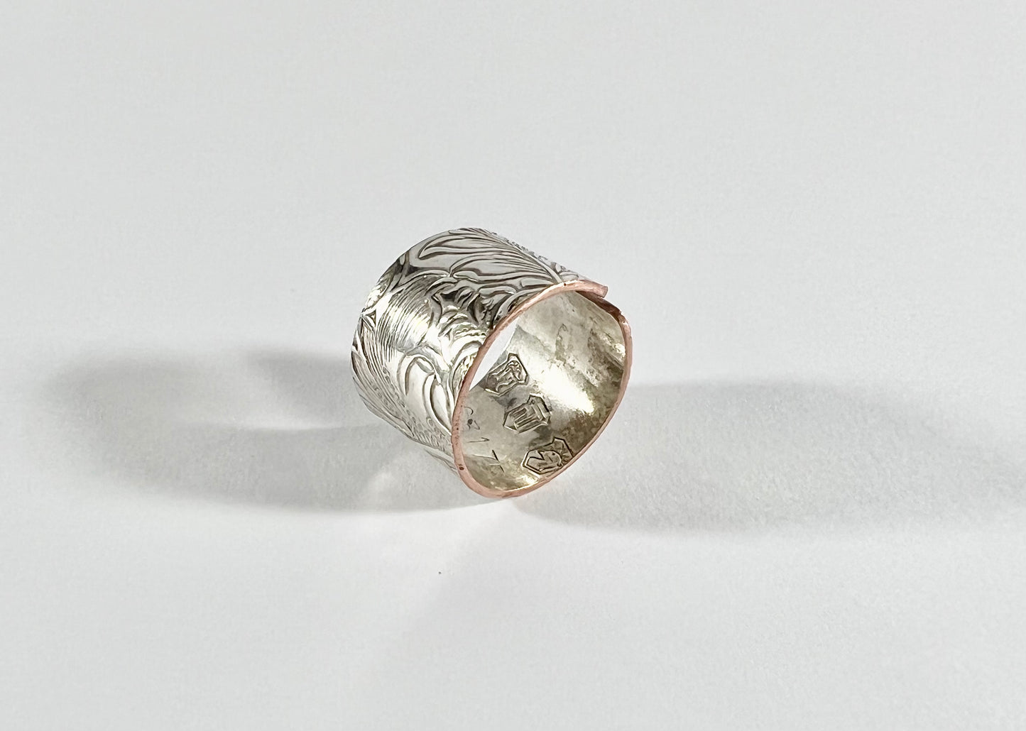 Vintage Silver and Copper Cuff Ring Size 9