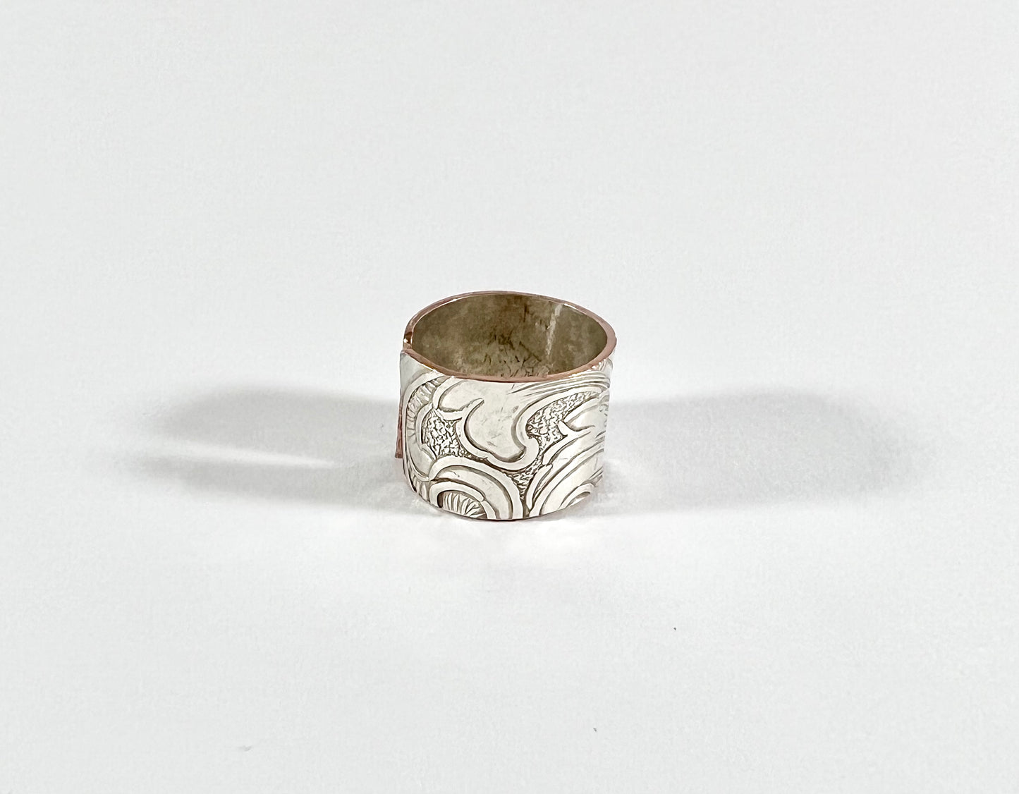 Vintage Silver and Copper Cuff Ring Size 9