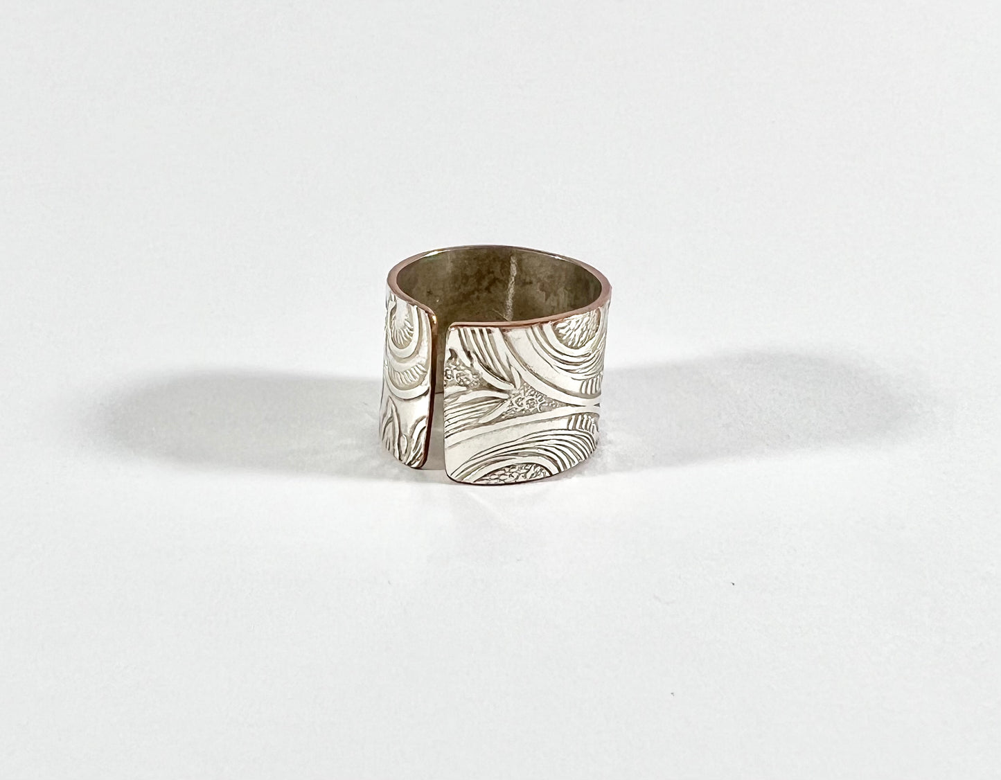 Silver and Copper Vintage Cuff Ring Size 9