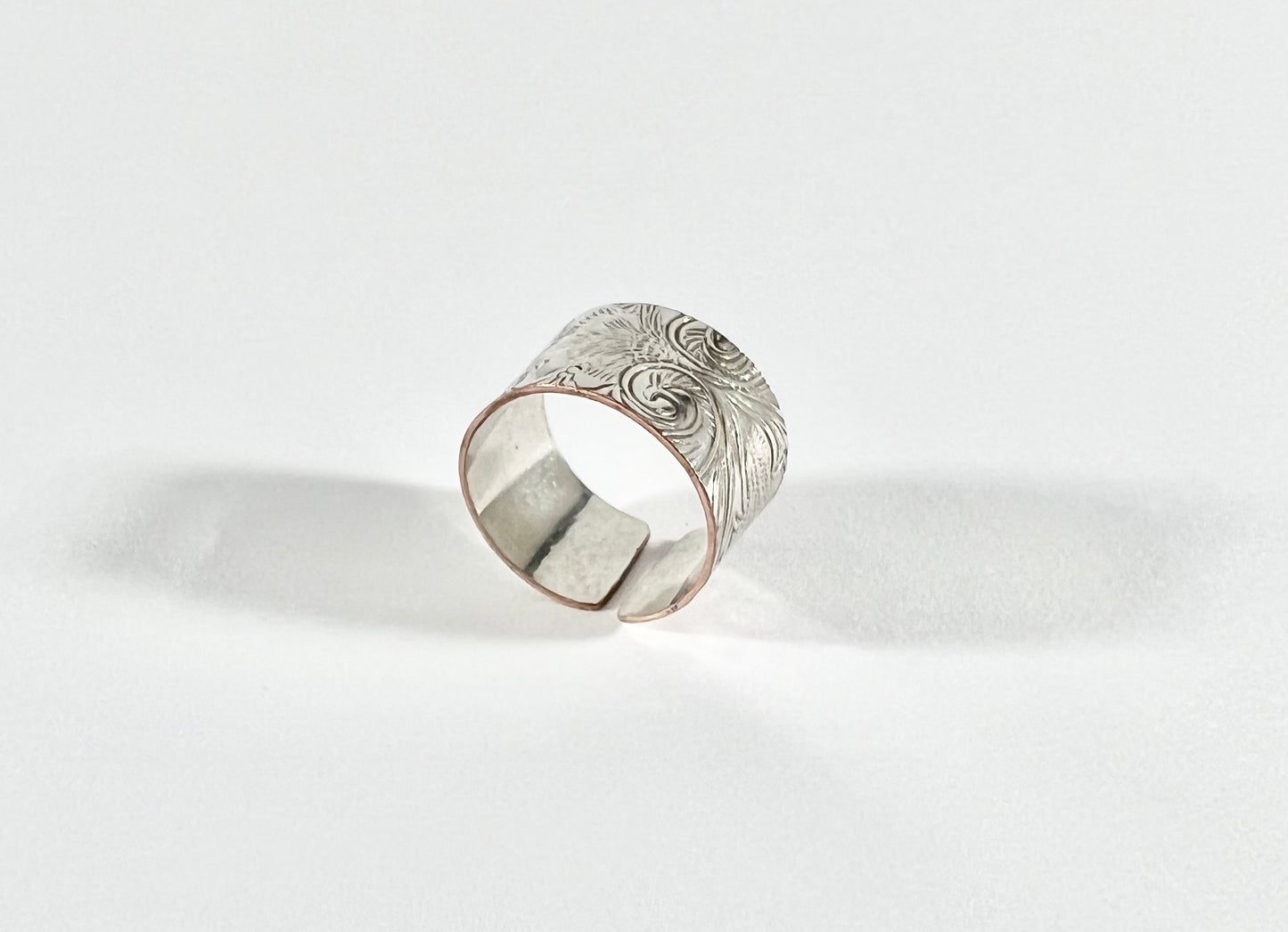 Vintage Silver and Copper Cuff Ring Size 8.5