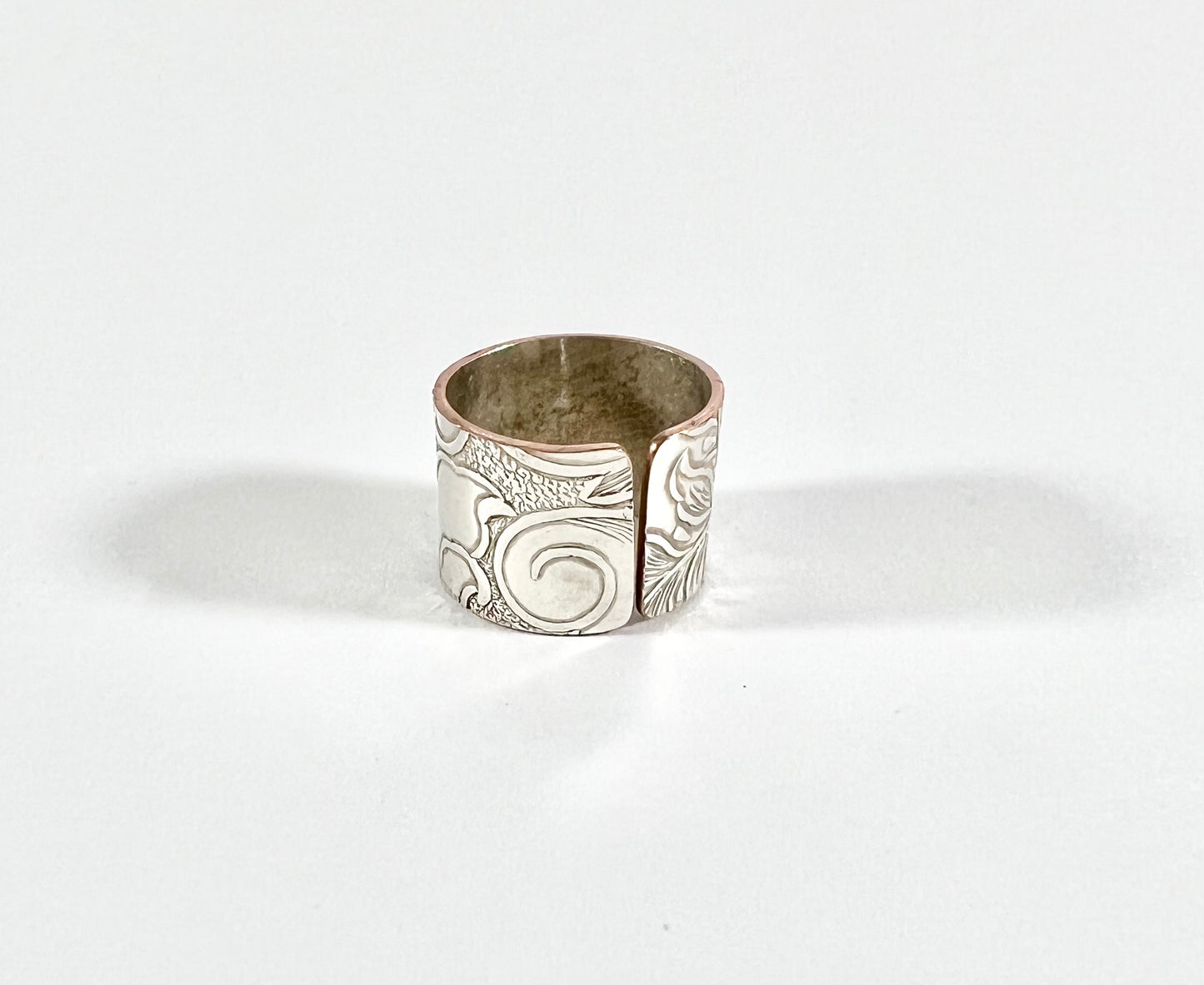 Silver and Copper Vintage Cuff Ring Size 9