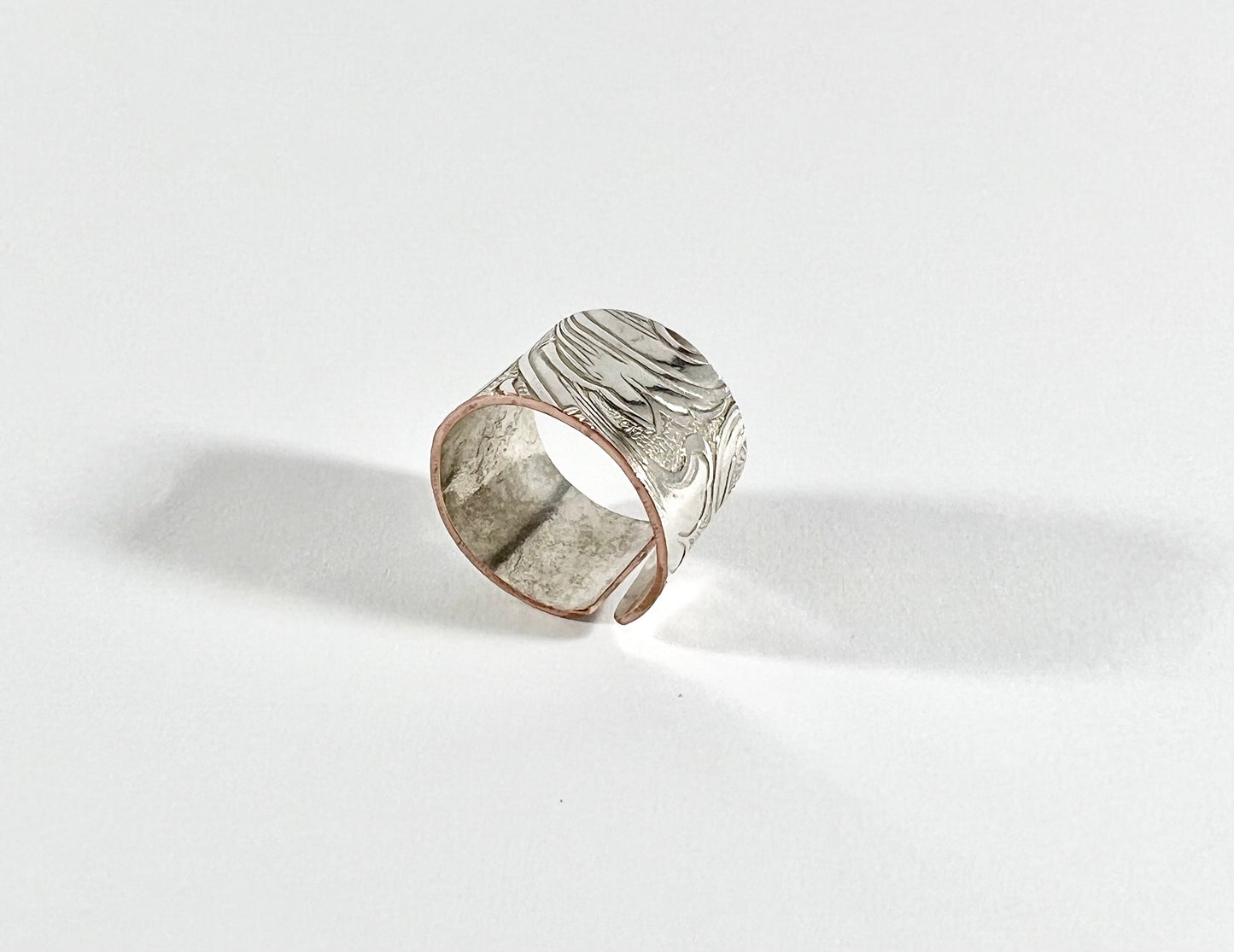 Vintage Silver and Copper Cuff Ring Size 9