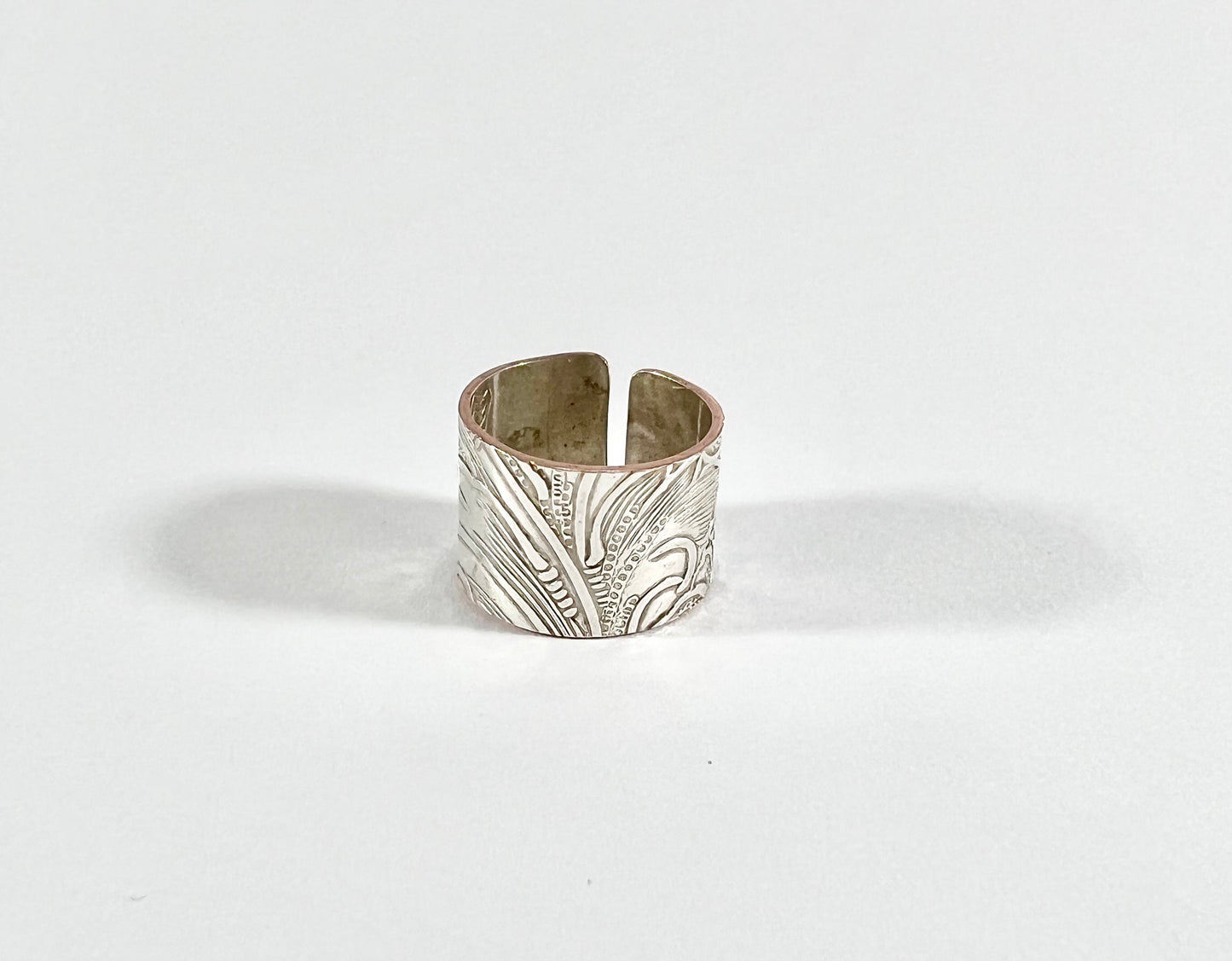 Vintage Silver and Copper Cuff Ring Size 9
