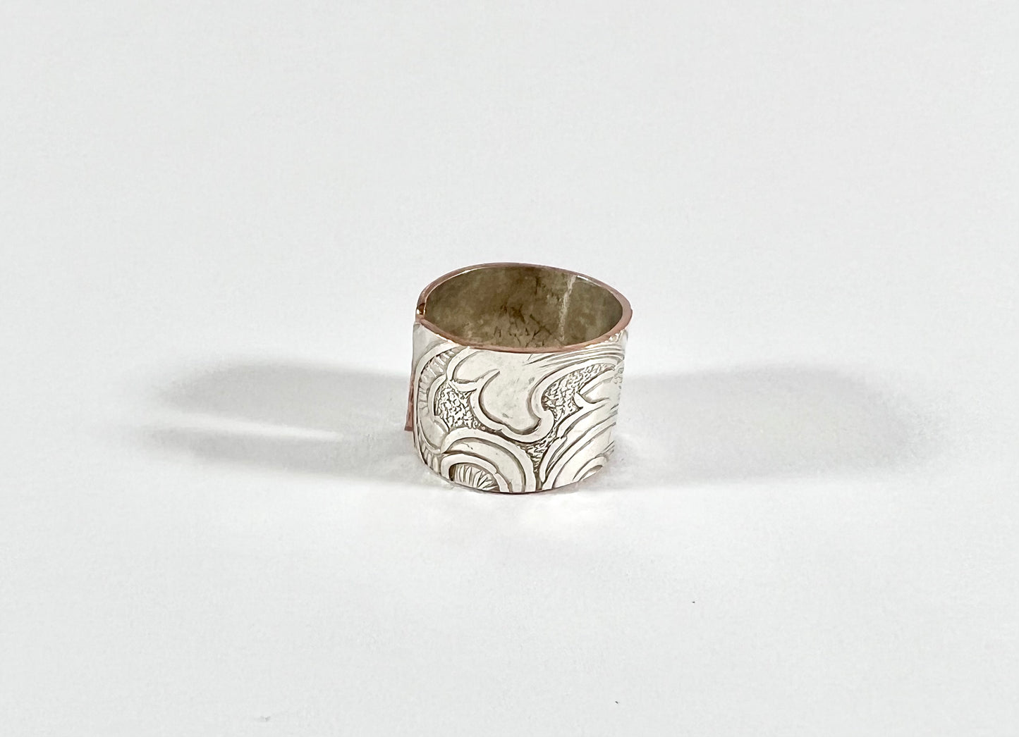 Vintage Silver and Copper Cuff Ring Size 9