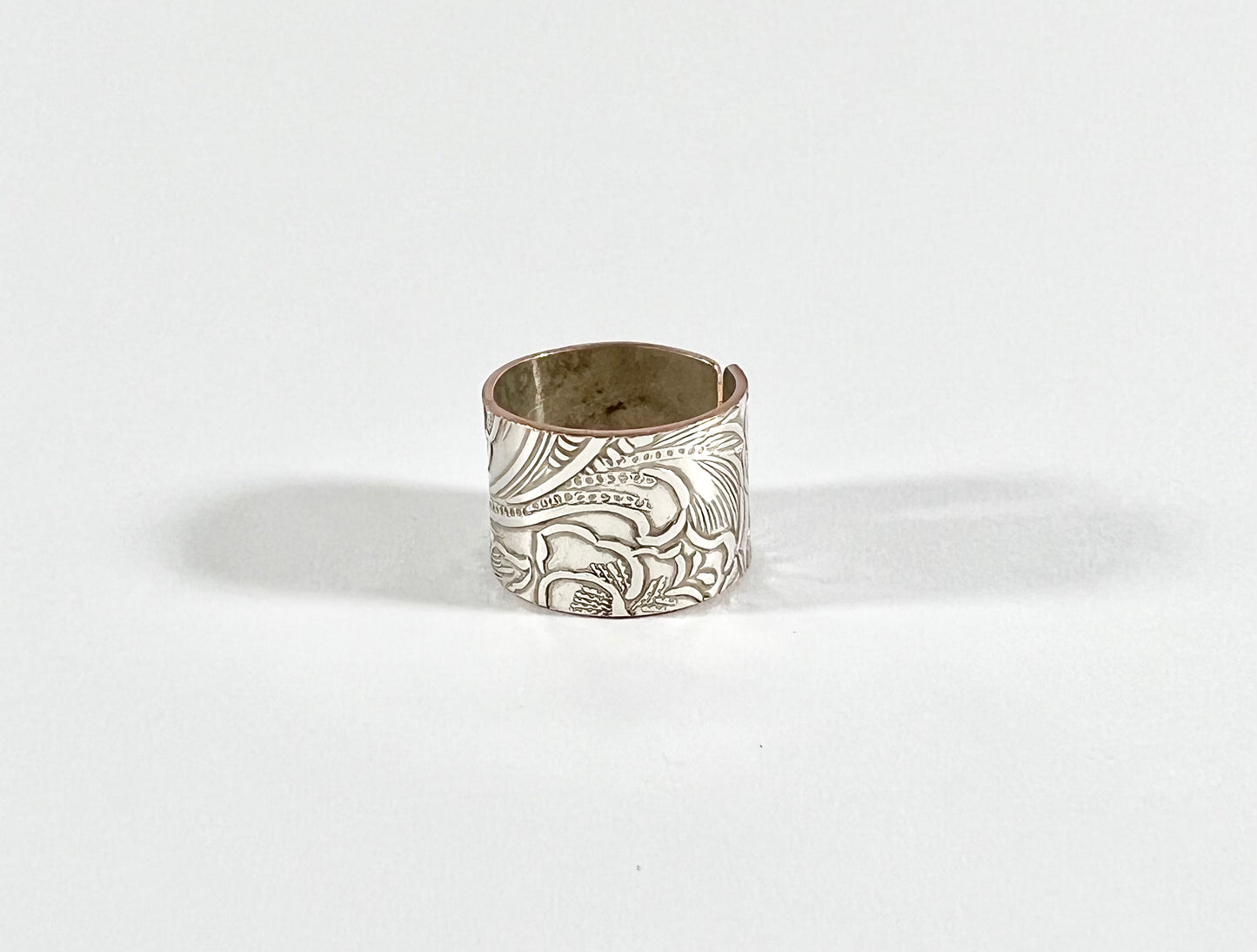 Silver and Copper Vintage Cuff Ring Size 9