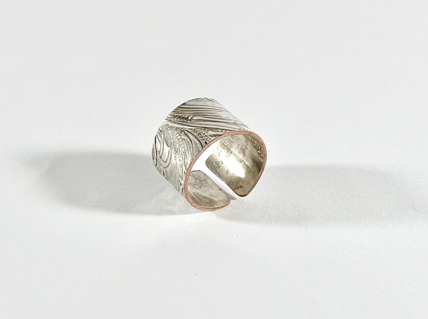 Vintage Silver and Copper Cuff Ring Size 9