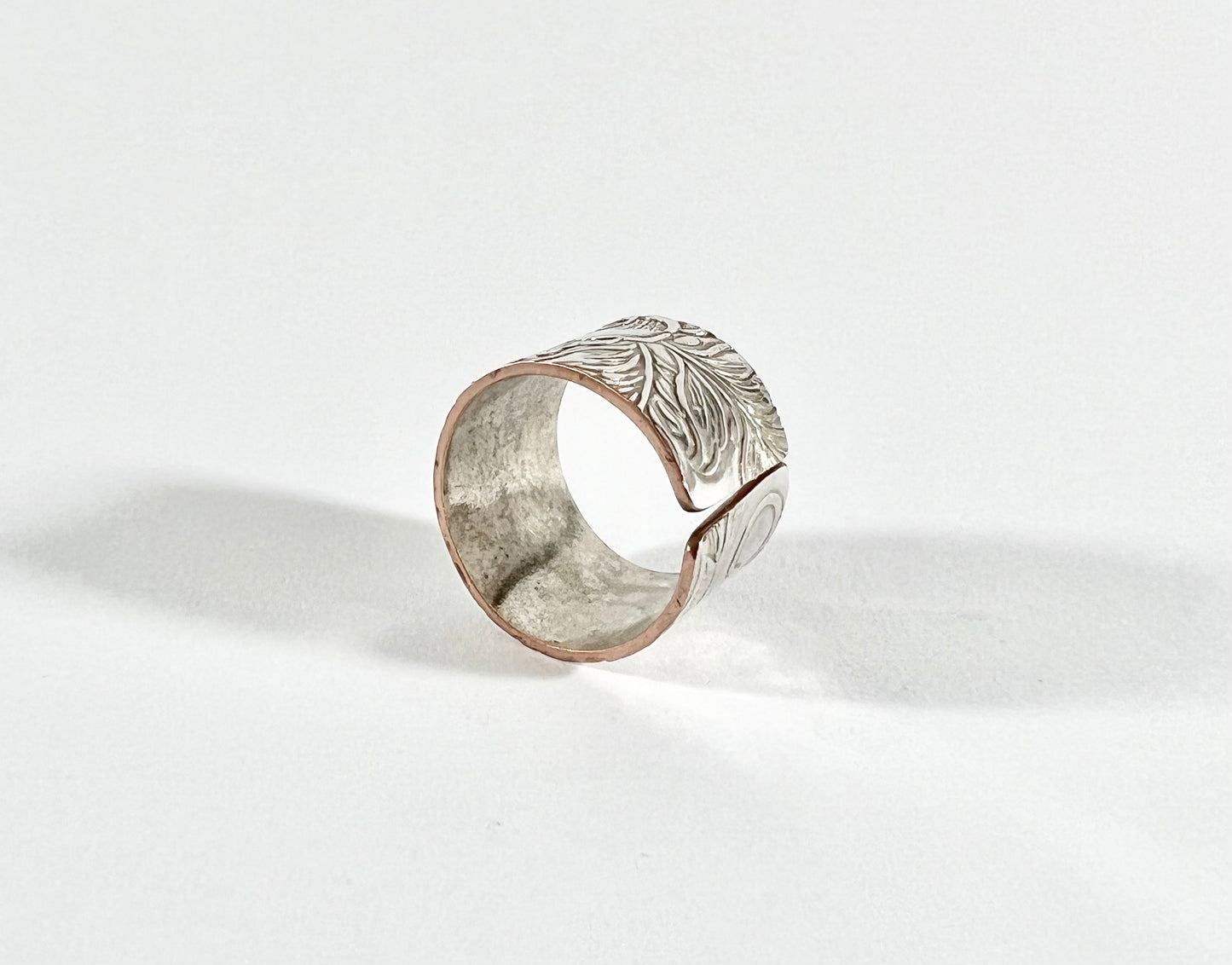 Silver and Copper Vintage Cuff Ring Size 9
