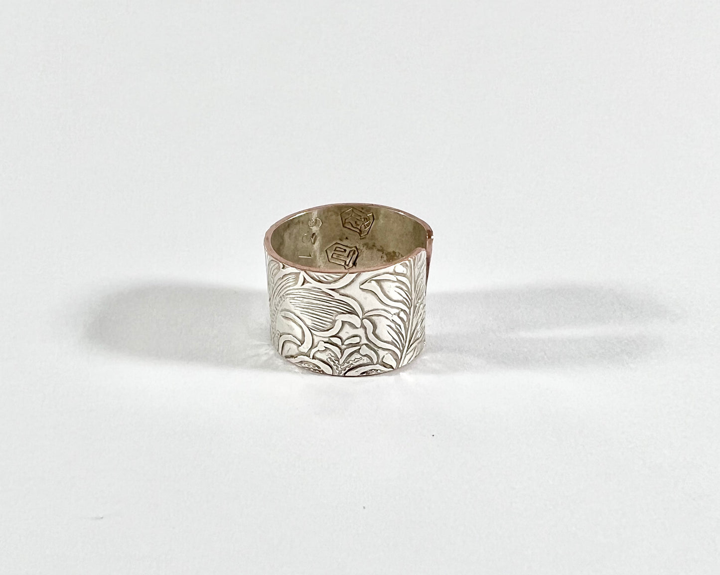 Vintage Silver and Copper Cuff Ring Size 9
