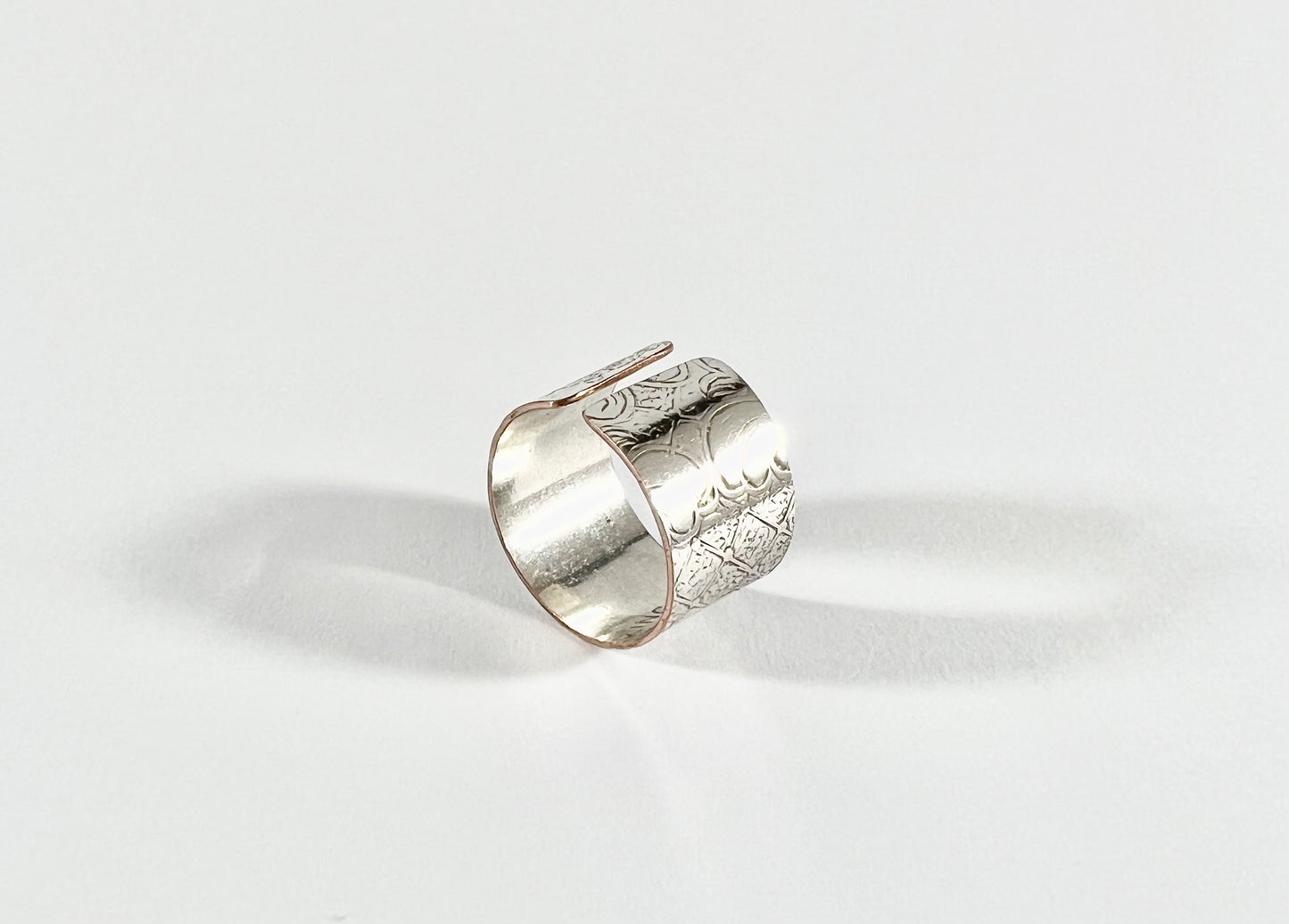 Vintage Silver and Copper Cuff Ring Size 8.5