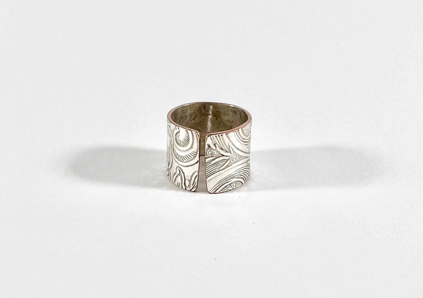 Silver and Copper Vintage Cuff Ring Size 9
