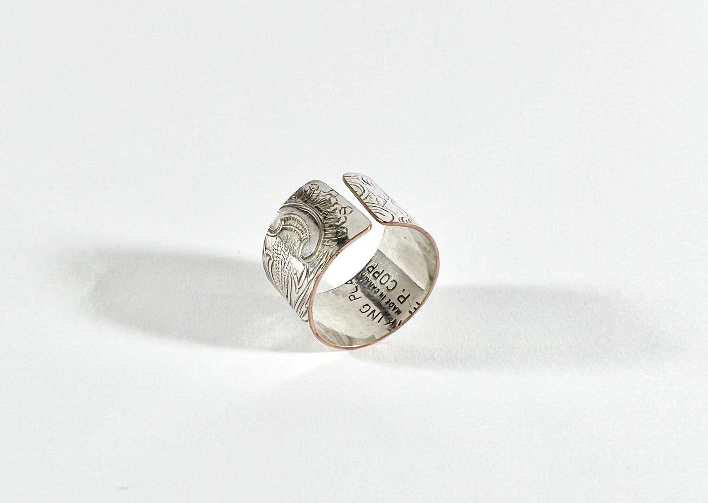 Vintage Silver and Copper Cuff Ring Size 8.5