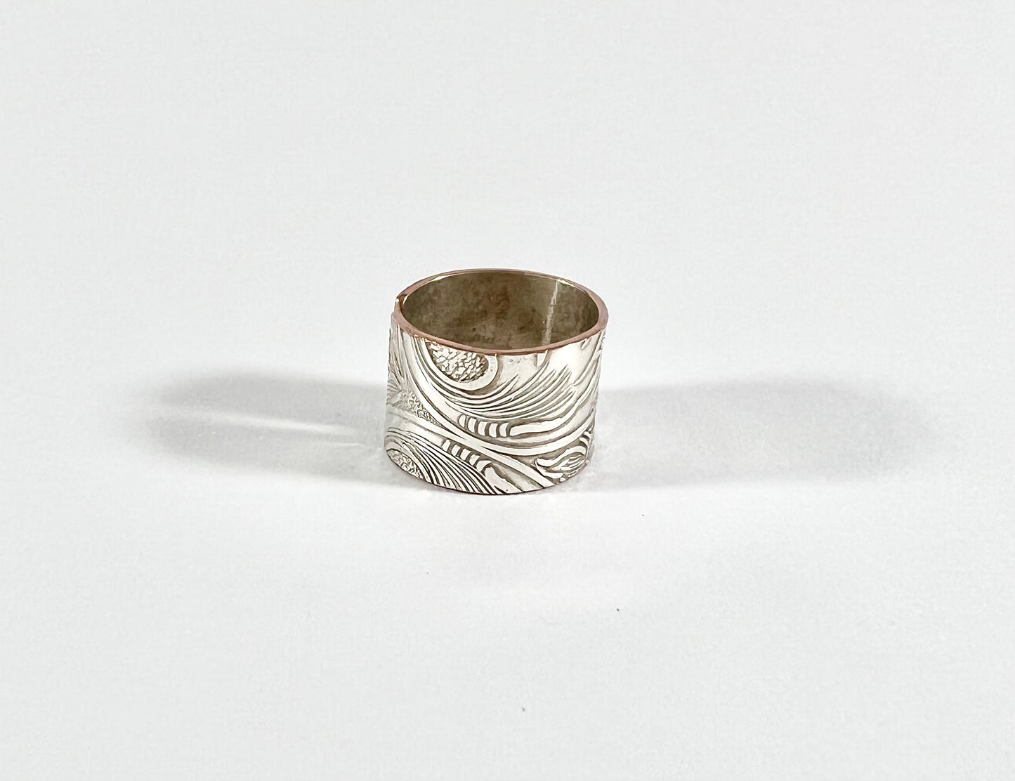 Silver and Copper Vintage Cuff Ring Size 9