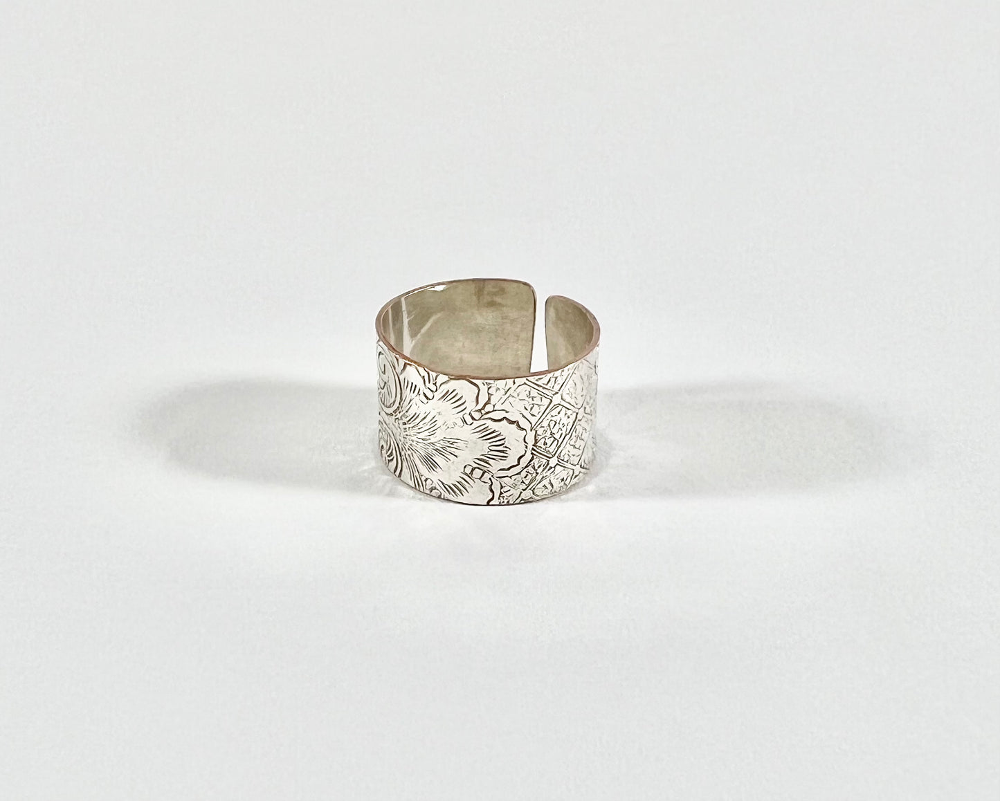 Vintage Silver and Copper Cuff Ring Size 8.5