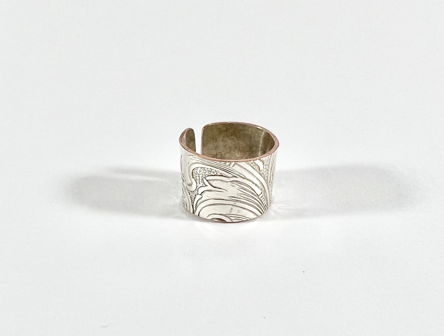 Vintage Silver and Copper Cuff Ring Size 9