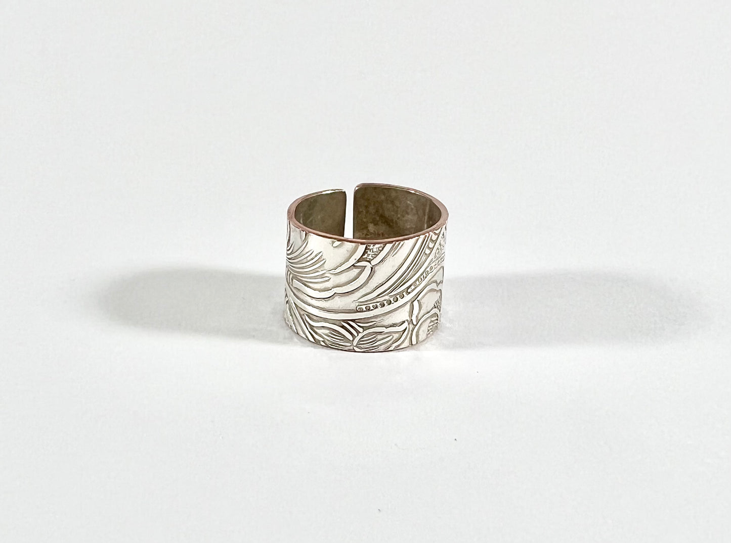 Silver and Copper Vintage Cuff Ring Size 9