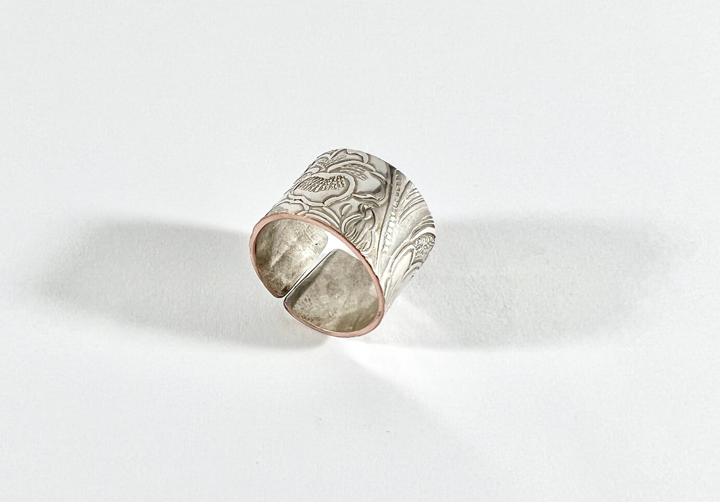 Silver and Copper Vintage Cuff Ring Size 9