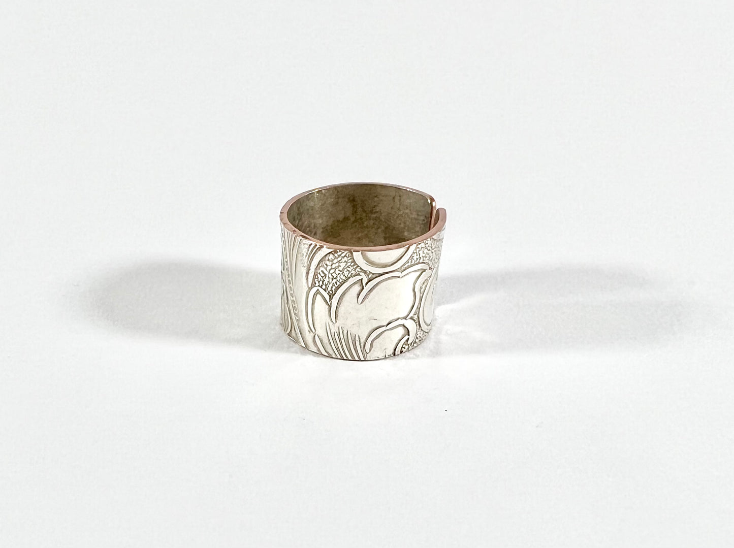 Silver and Copper Vintage Cuff Ring Size 9
