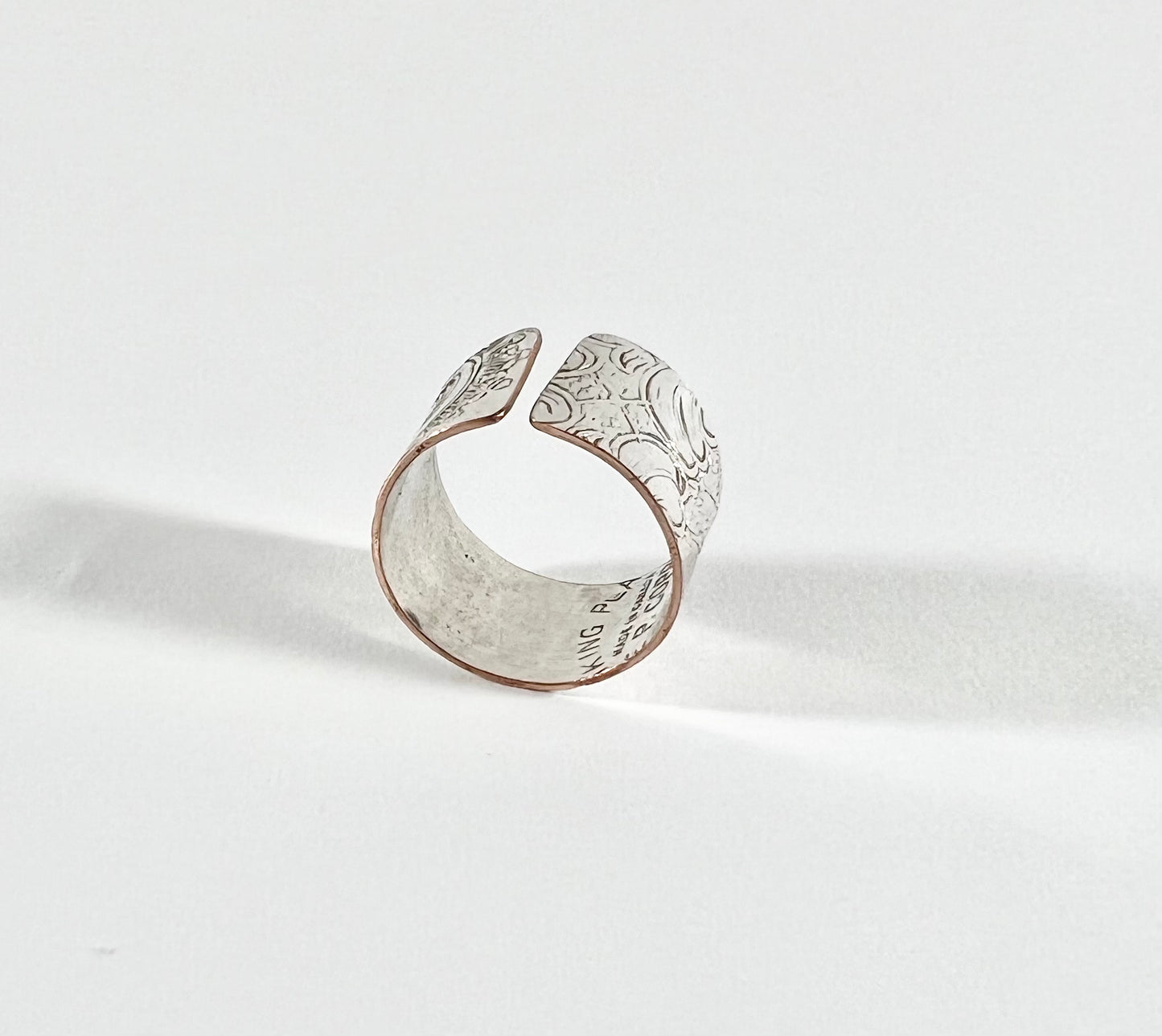 Vintage Silver and Copper Cuff Ring Size 8.5