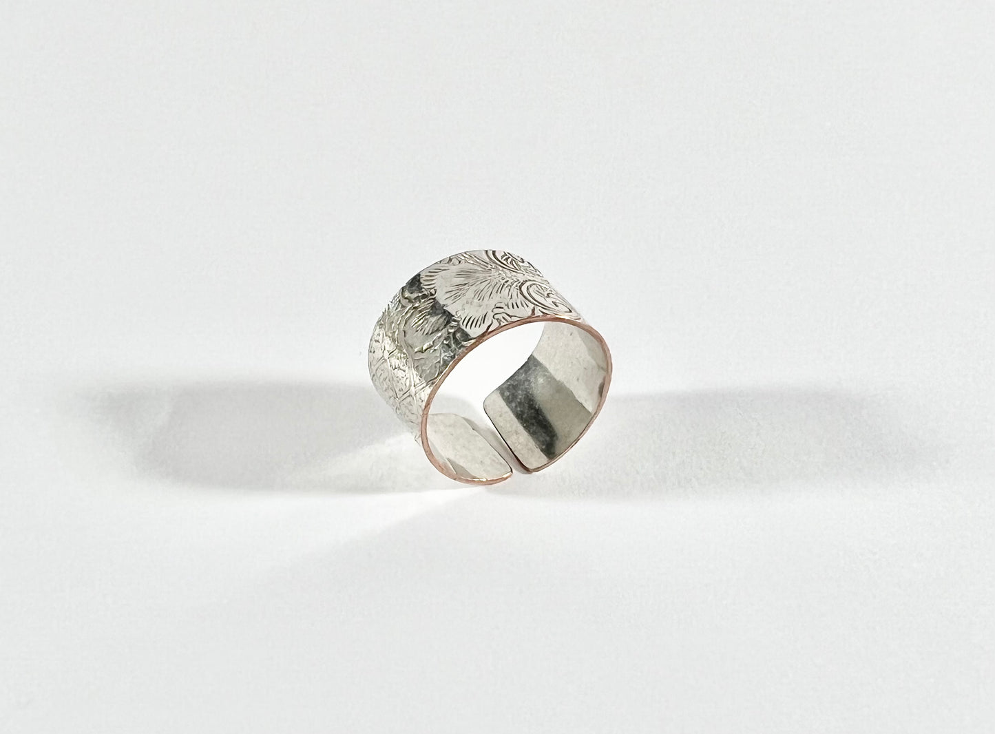Vintage Silver and Copper Cuff Ring Size 8.5