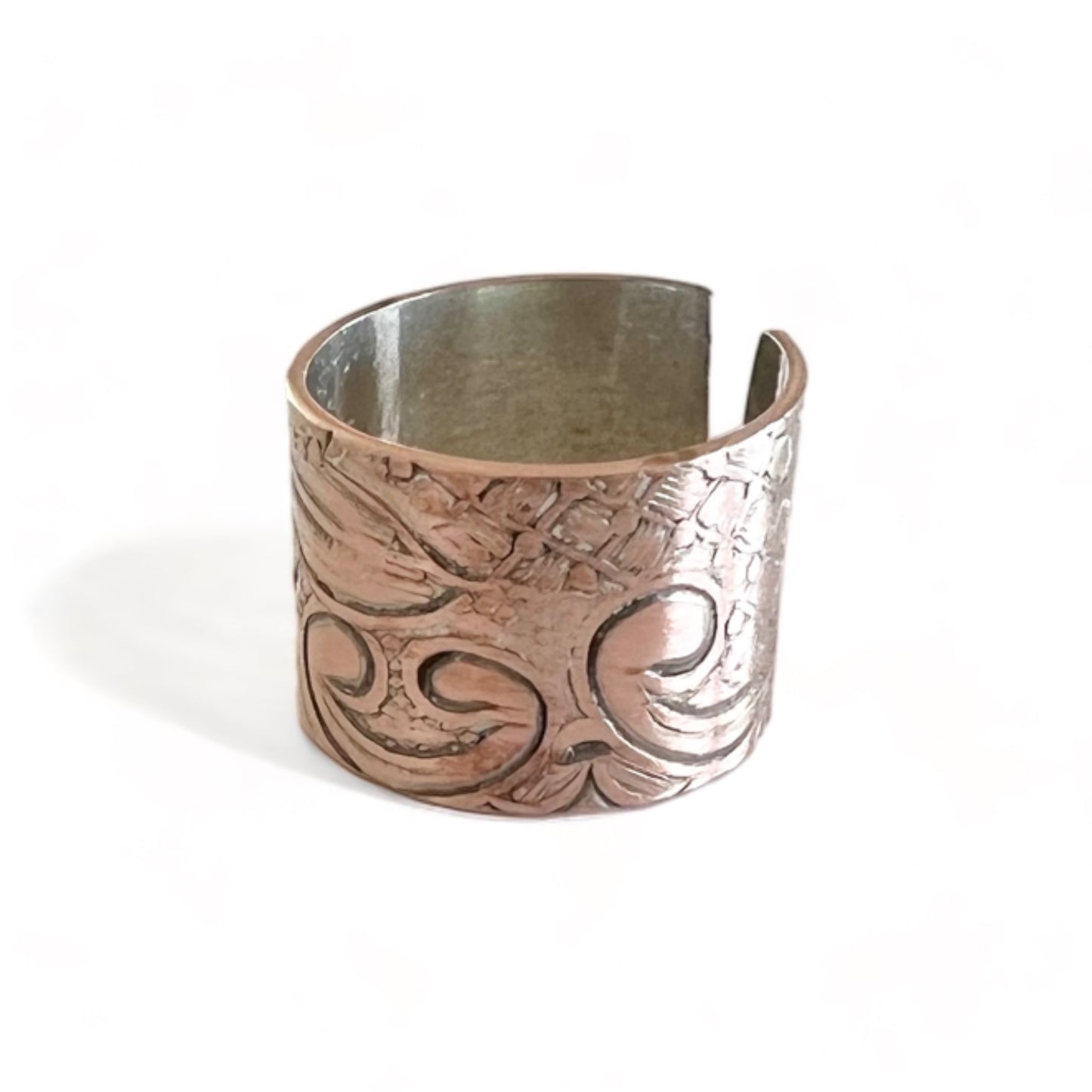 Silver and Copper Vintage Cuff Ring Size 7