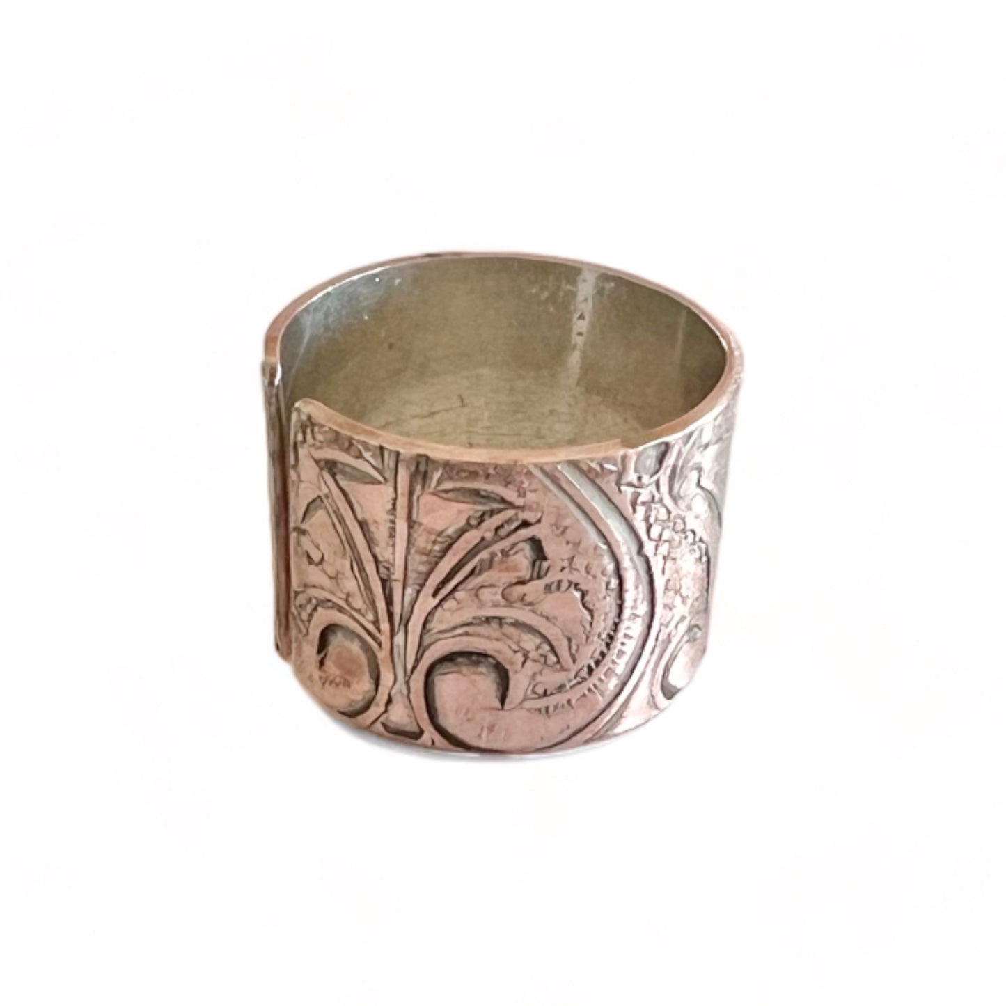 Silver and Copper Vintage Cuff Ring Size 7