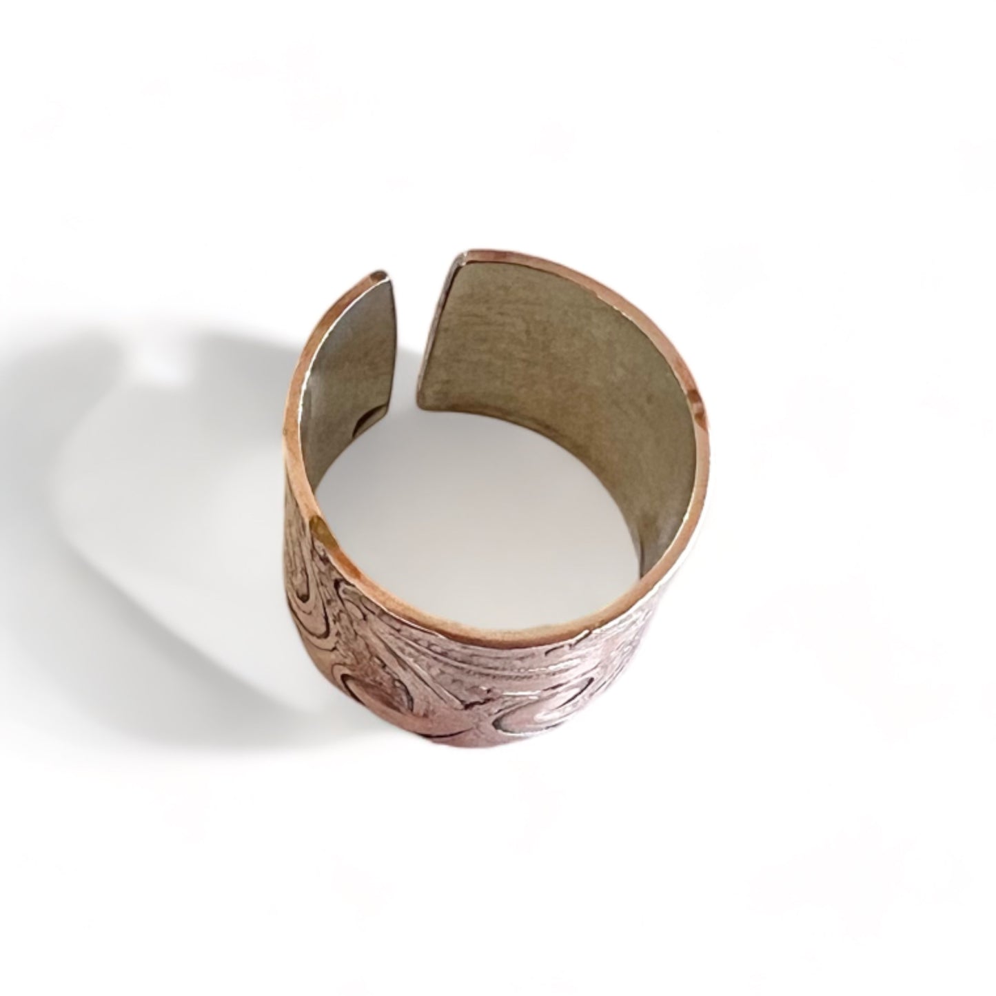 Silver and Copper Vintage Cuff Ring Size 7