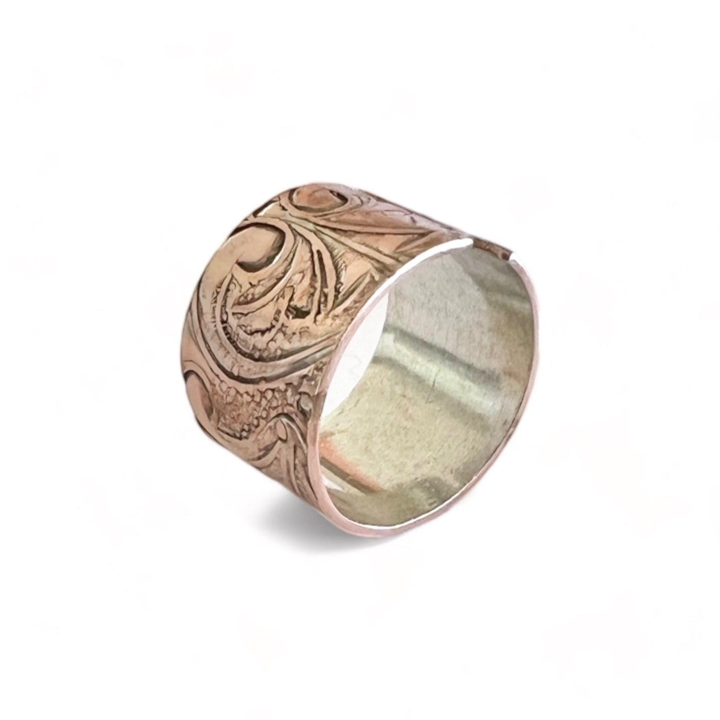 Silver and Copper Vintage Cuff Ring Size 7