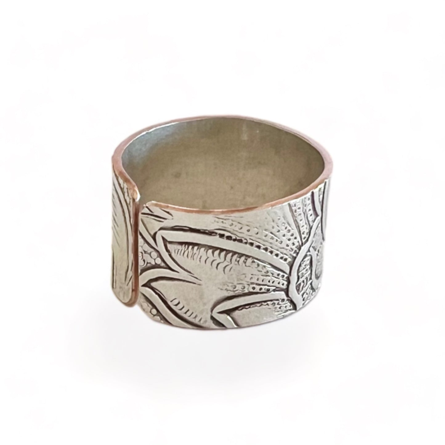 Silver and Copper Vintage Cuff Ring Size 8