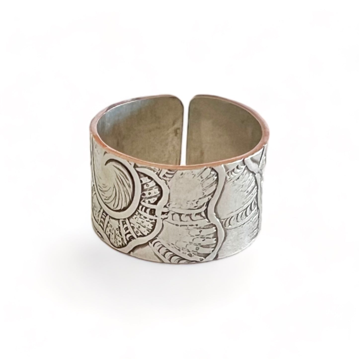 Silver and Copper Vintage Cuff Ring Size 8