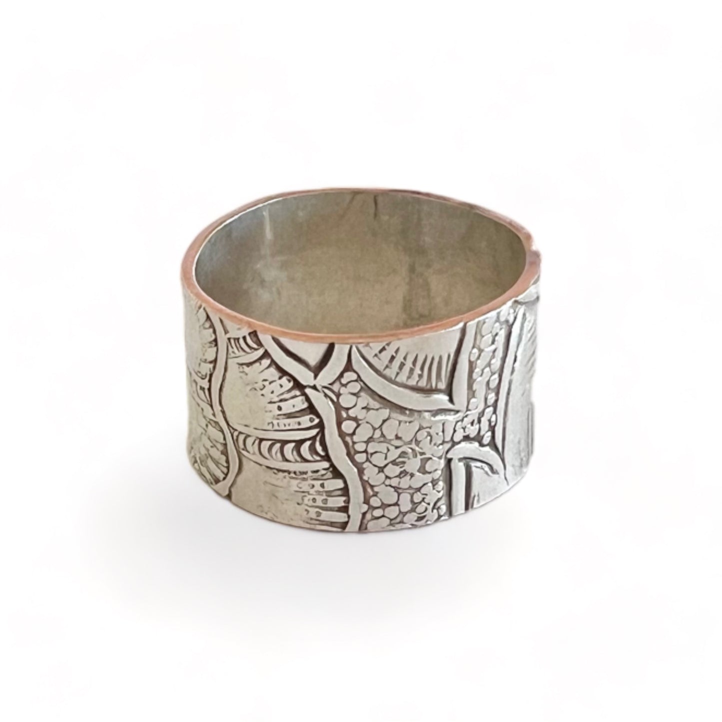 Silver and Copper Vintage Cuff Ring Size 8