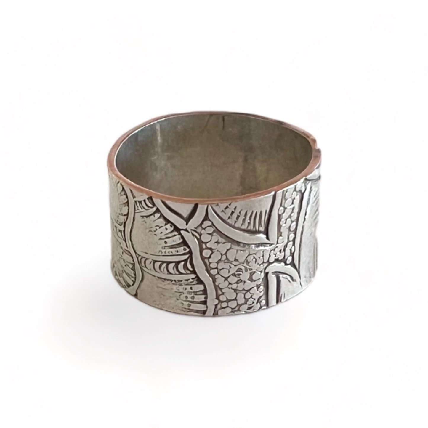 Silver and Copper Vintage Cuff Ring Size 8