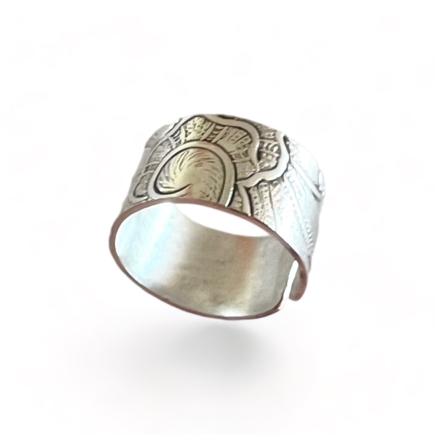 Silver and Copper Vintage Cuff Ring Size 8