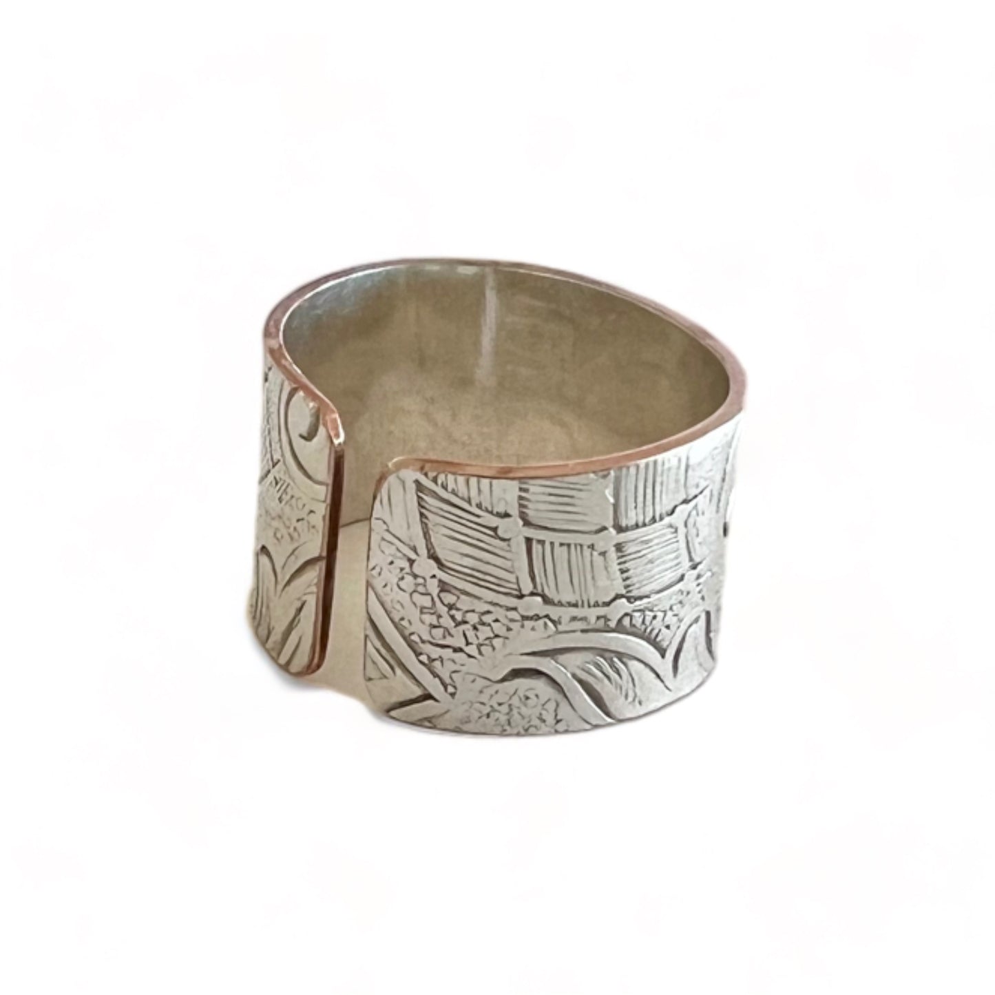 Silver and Copper Vintage Cuff Ring Size 7.5