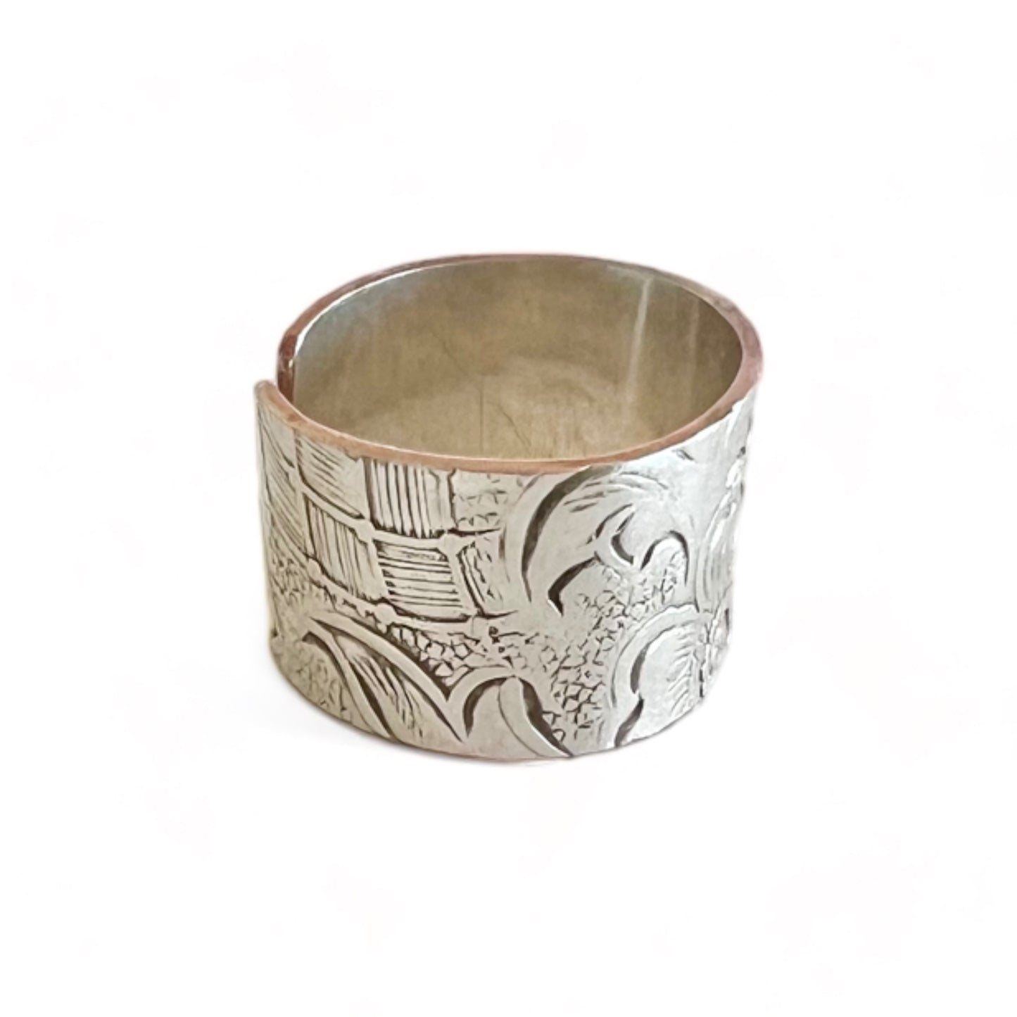 Silver and Copper Vintage Cuff Ring Size 7.5