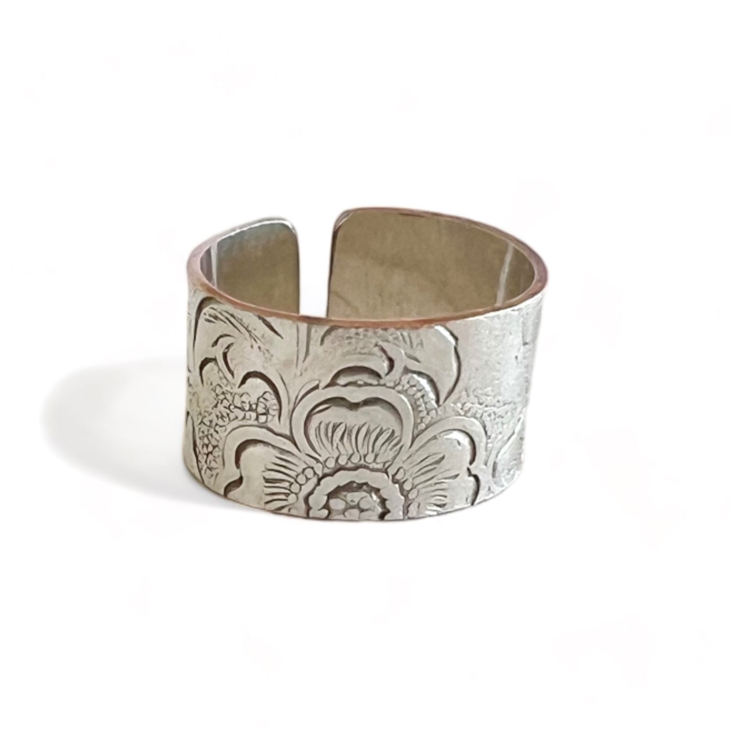 Silver and Copper Vintage Cuff Ring Size 7.5