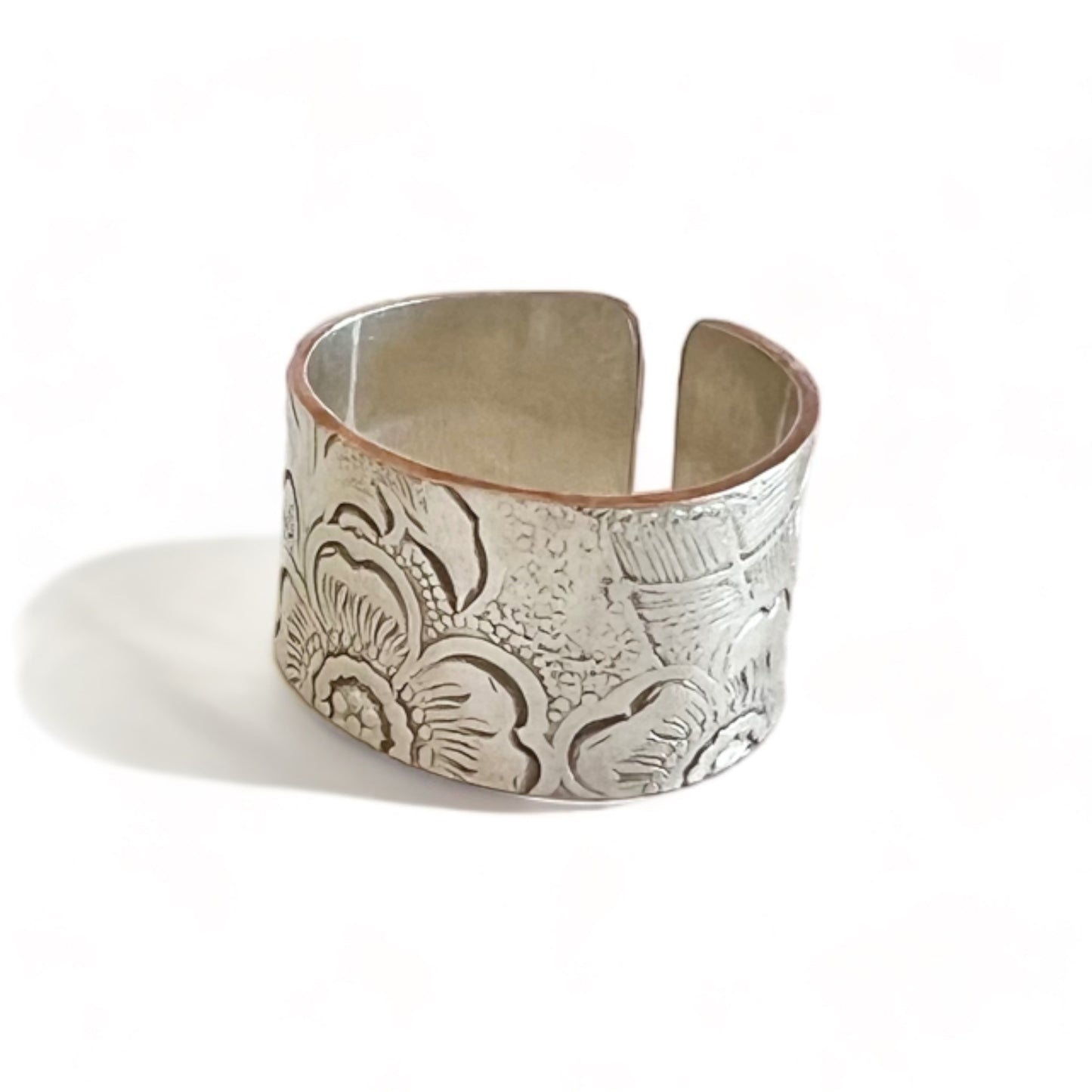 Silver and Copper Vintage Cuff Ring Size 7.5