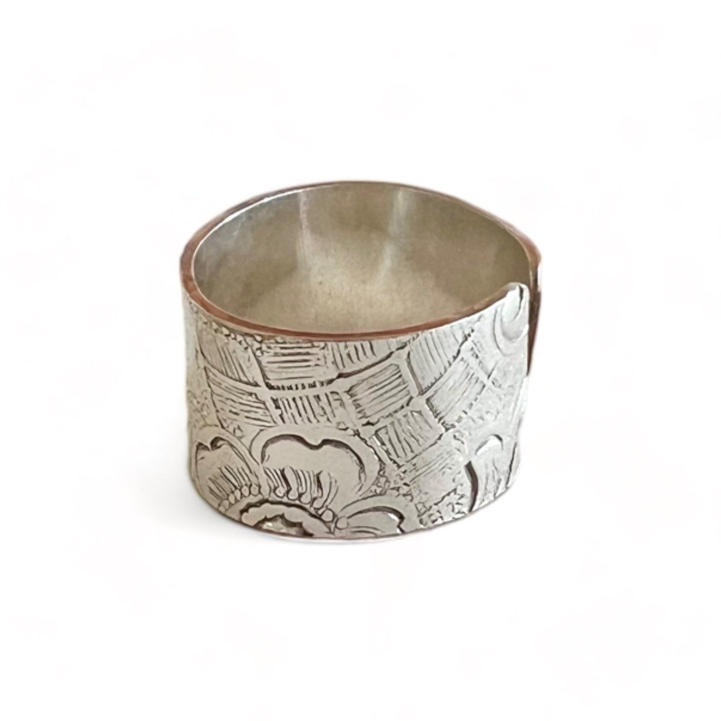 Silver and Copper Vintage Cuff Ring Size 7.5