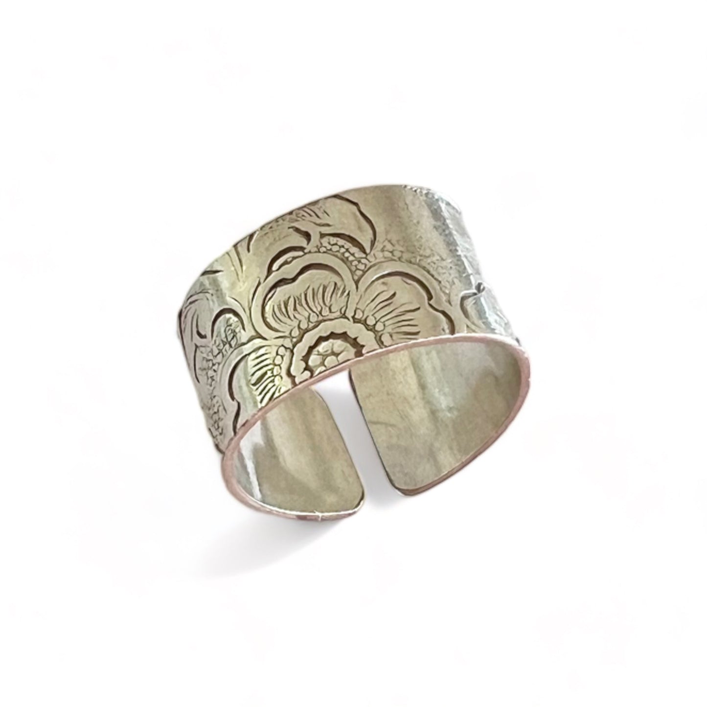 Silver and Copper Vintage Cuff Ring Size 7.5