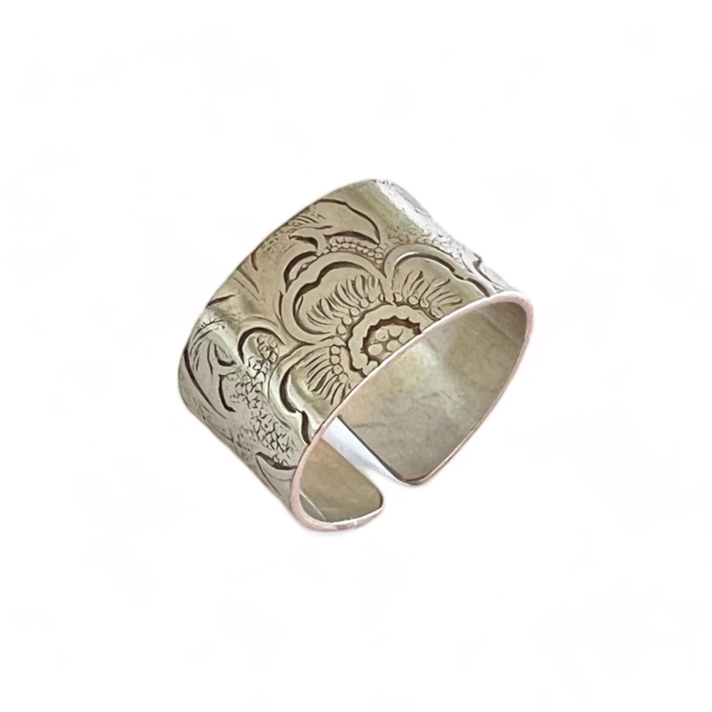 Silver and Copper Vintage Cuff Ring Size 7.5