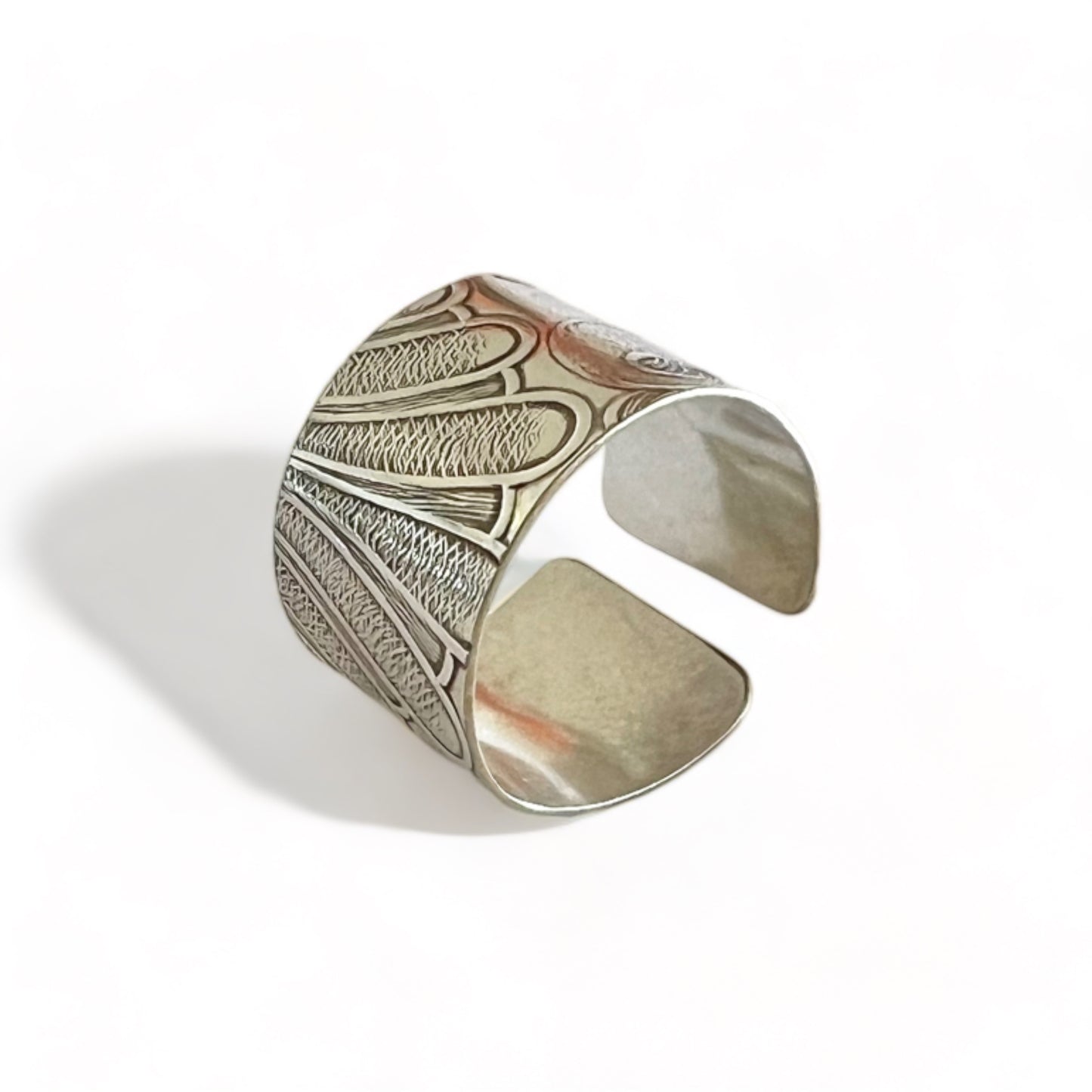 Silver and Brass Vintage Cuff Ring Size 11