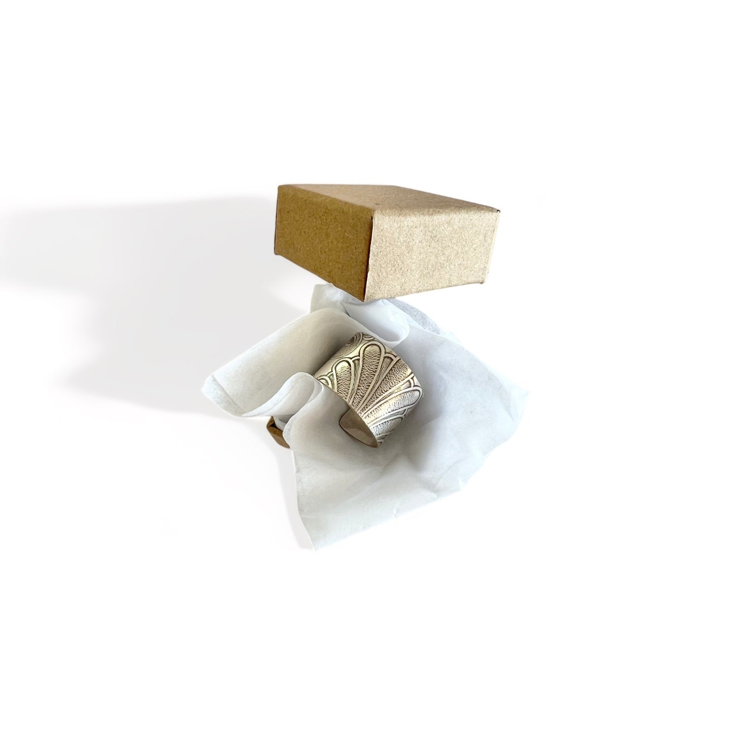 Silver and Brass Vintage Cuff Ring Size 11