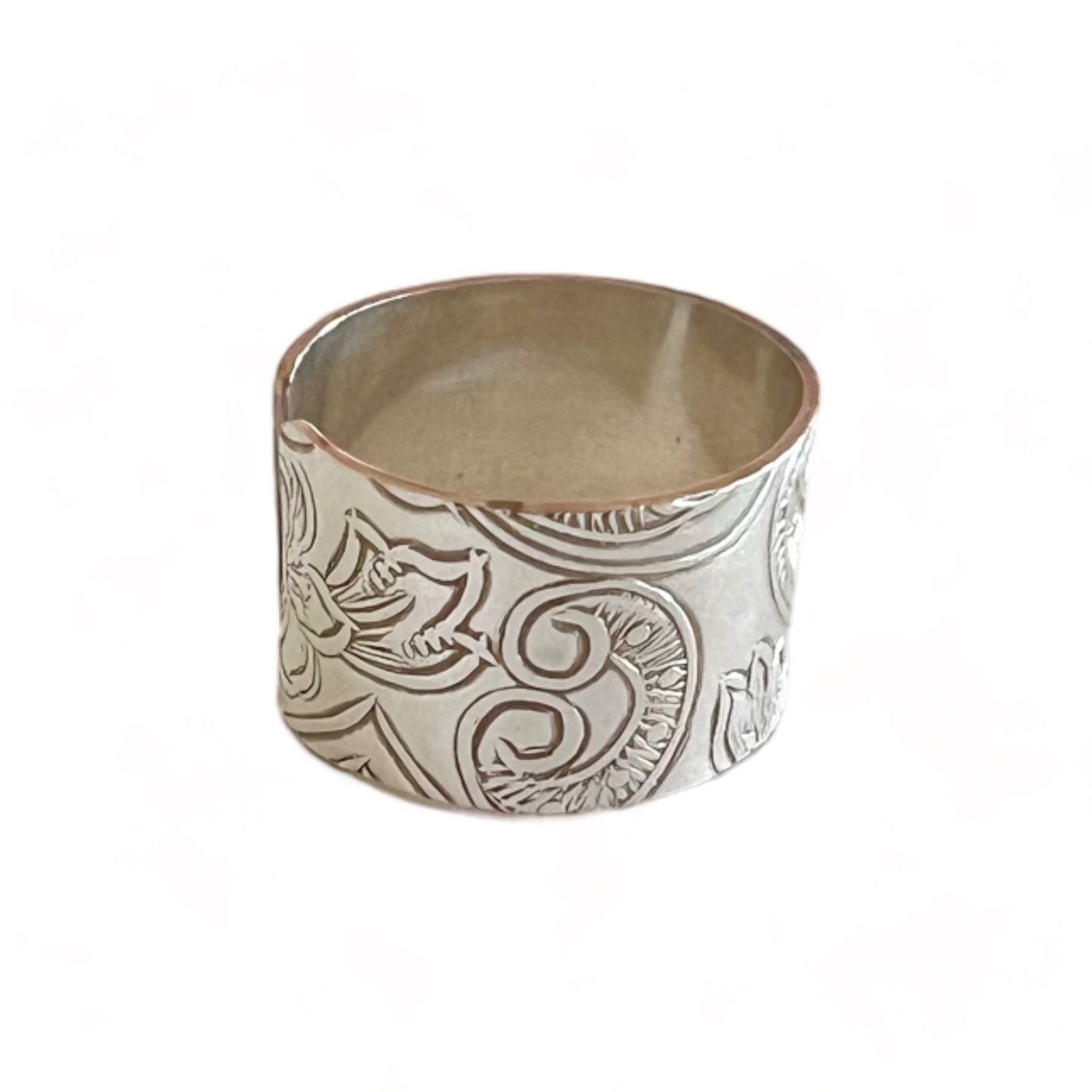 Silver and Copper Vintage Cuff Ring Size 8.5